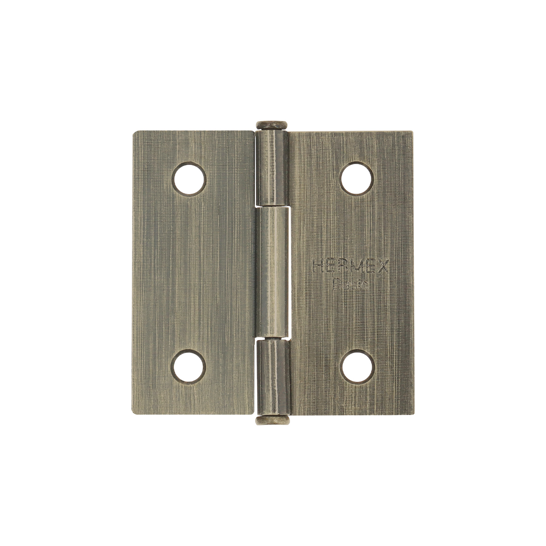 Bisagra cuadrada 2', latón antiguo, cabeza plana, BASIC