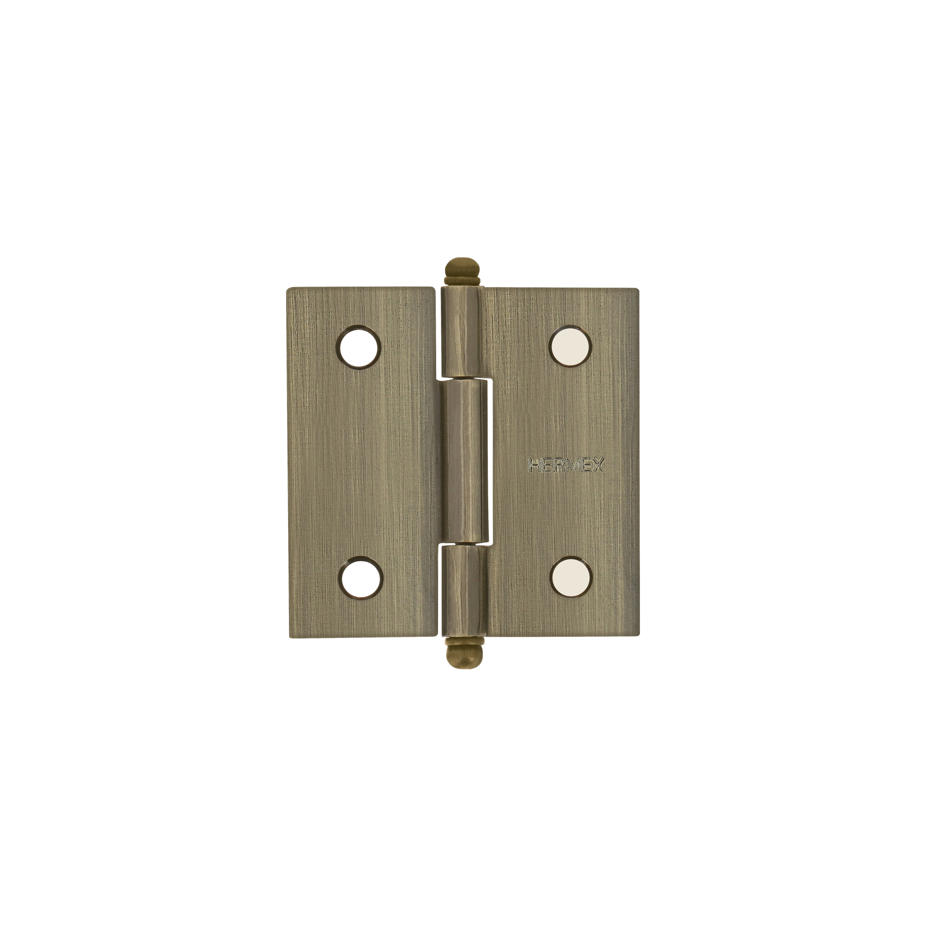 Bisagra cuadrada 2', latón antiguo, cabeza redonda, HERMEX