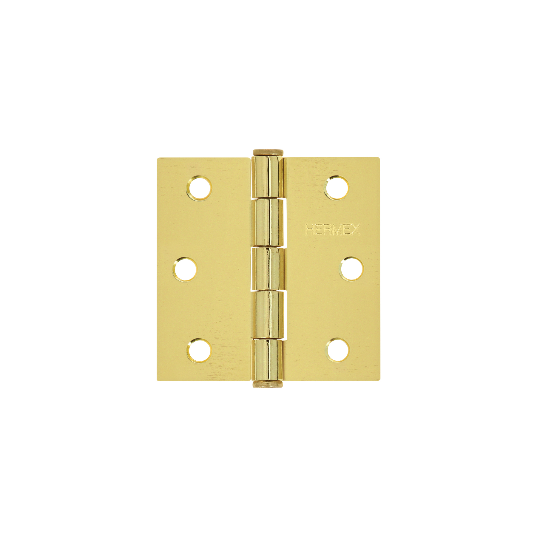 Bisagra cuadrada 2-1/2', latonado, cabeza plana, HERMEX