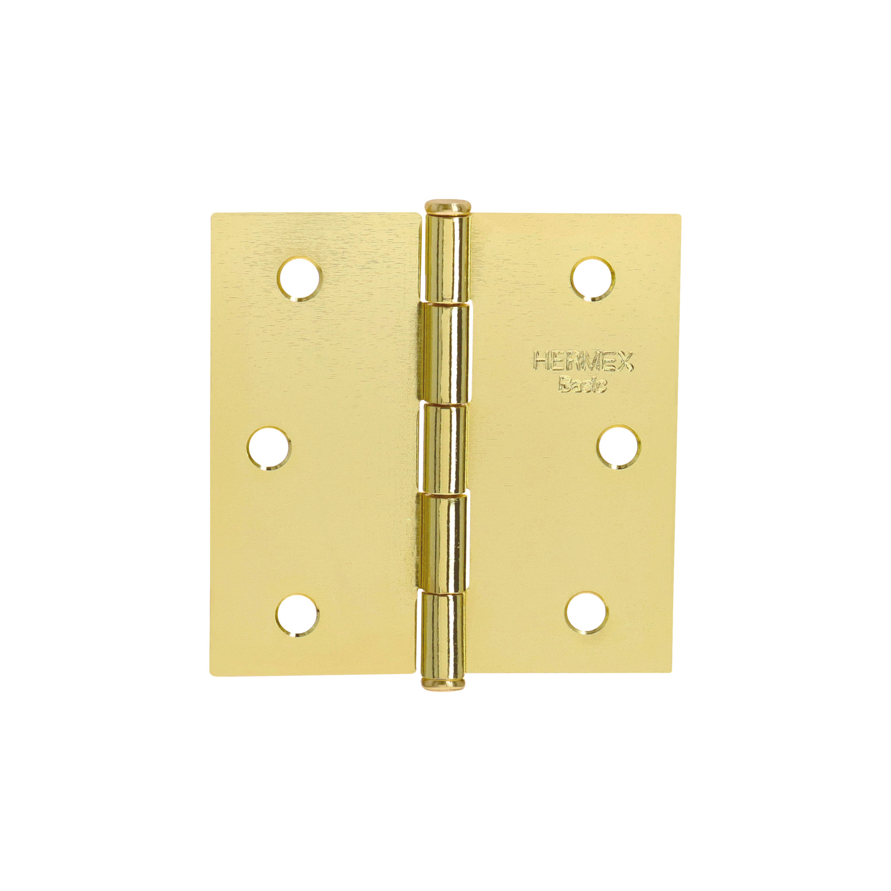 Bisagra cuadrada 2-1/2',latonado, cabeza plana, HERMEX BASIC