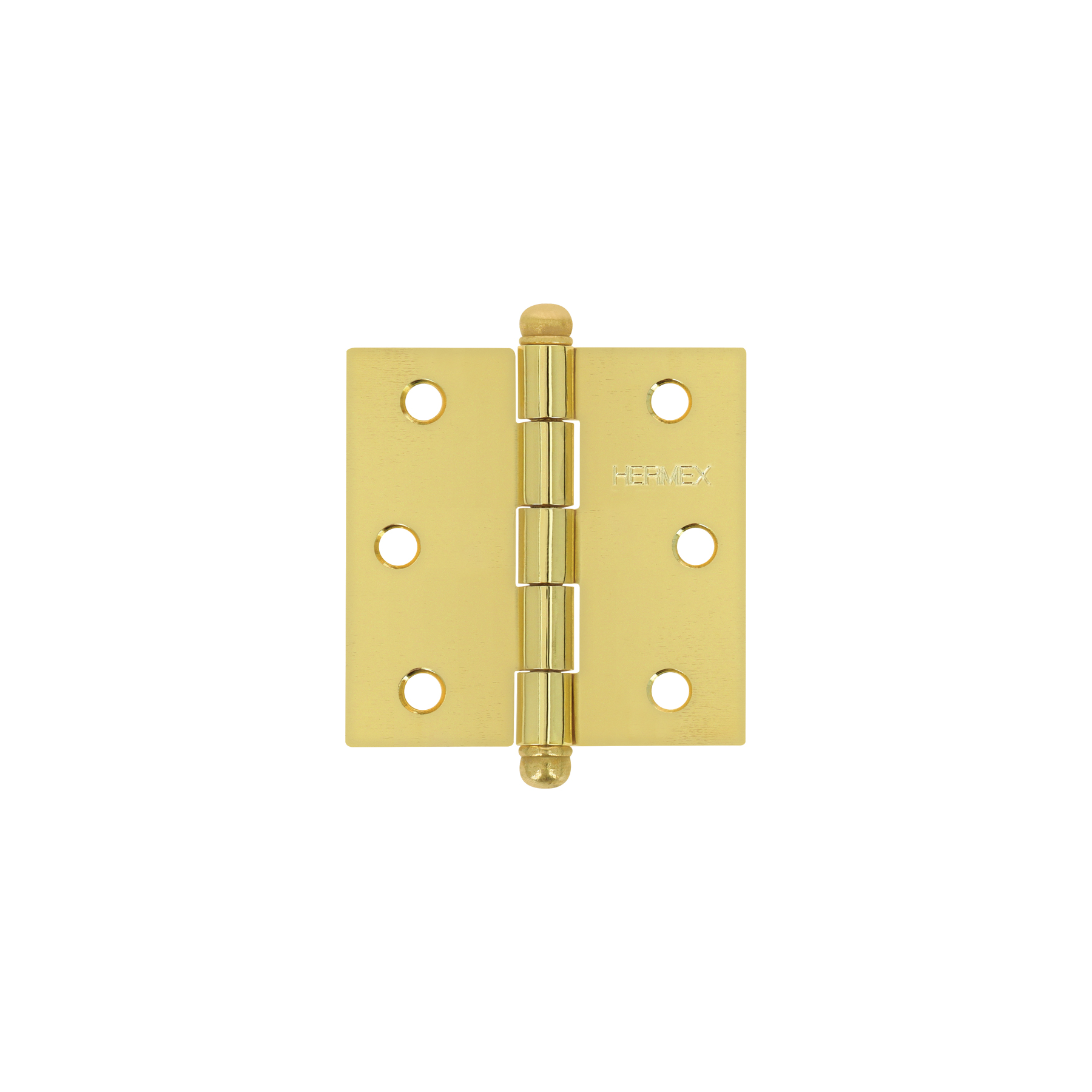 Bisagra cuadrada 2-1/2', latonado, cabeza redonda, HERMEX
