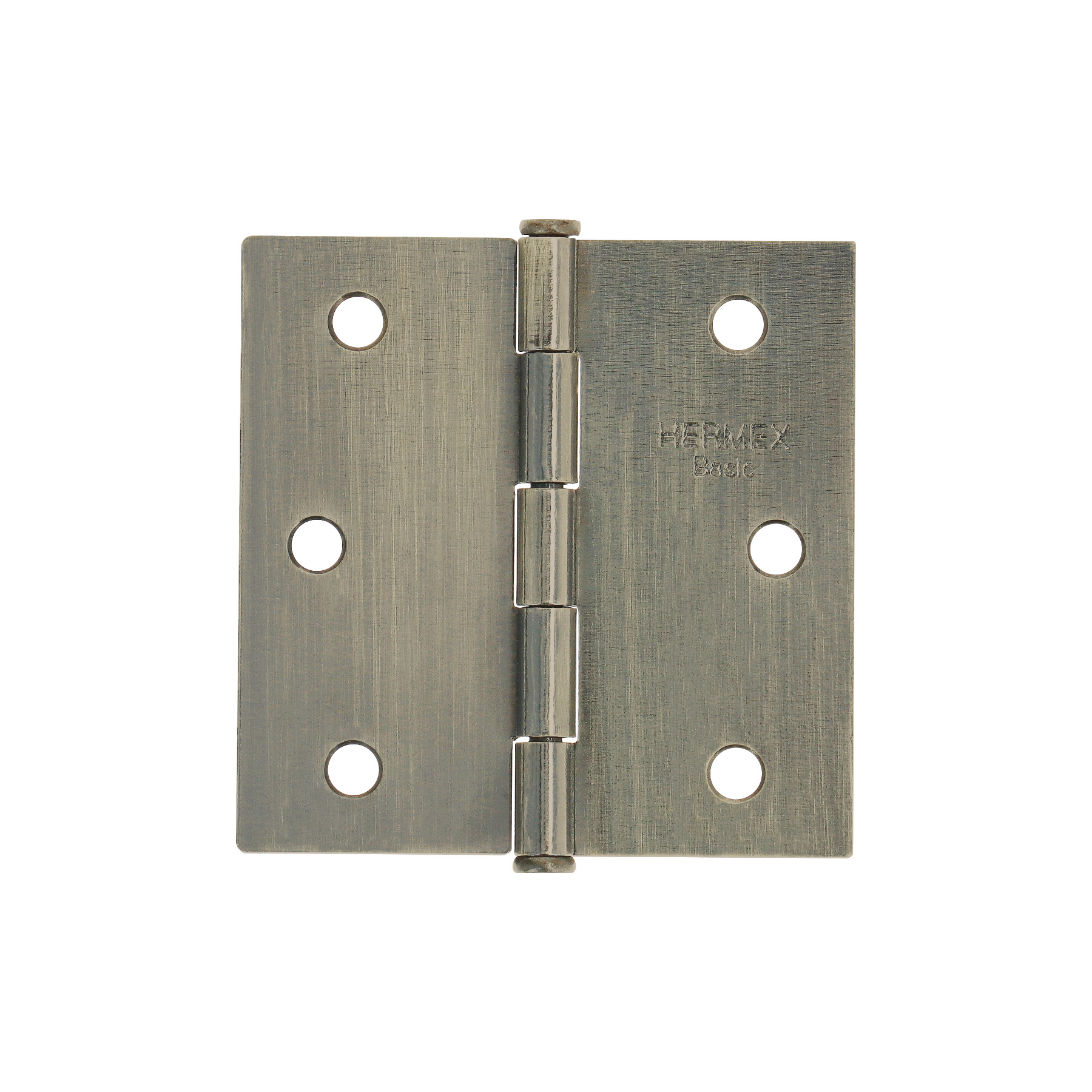 Bisagra cuadrada 2-1/2', latón antiguo, cabeza plana, BASIC