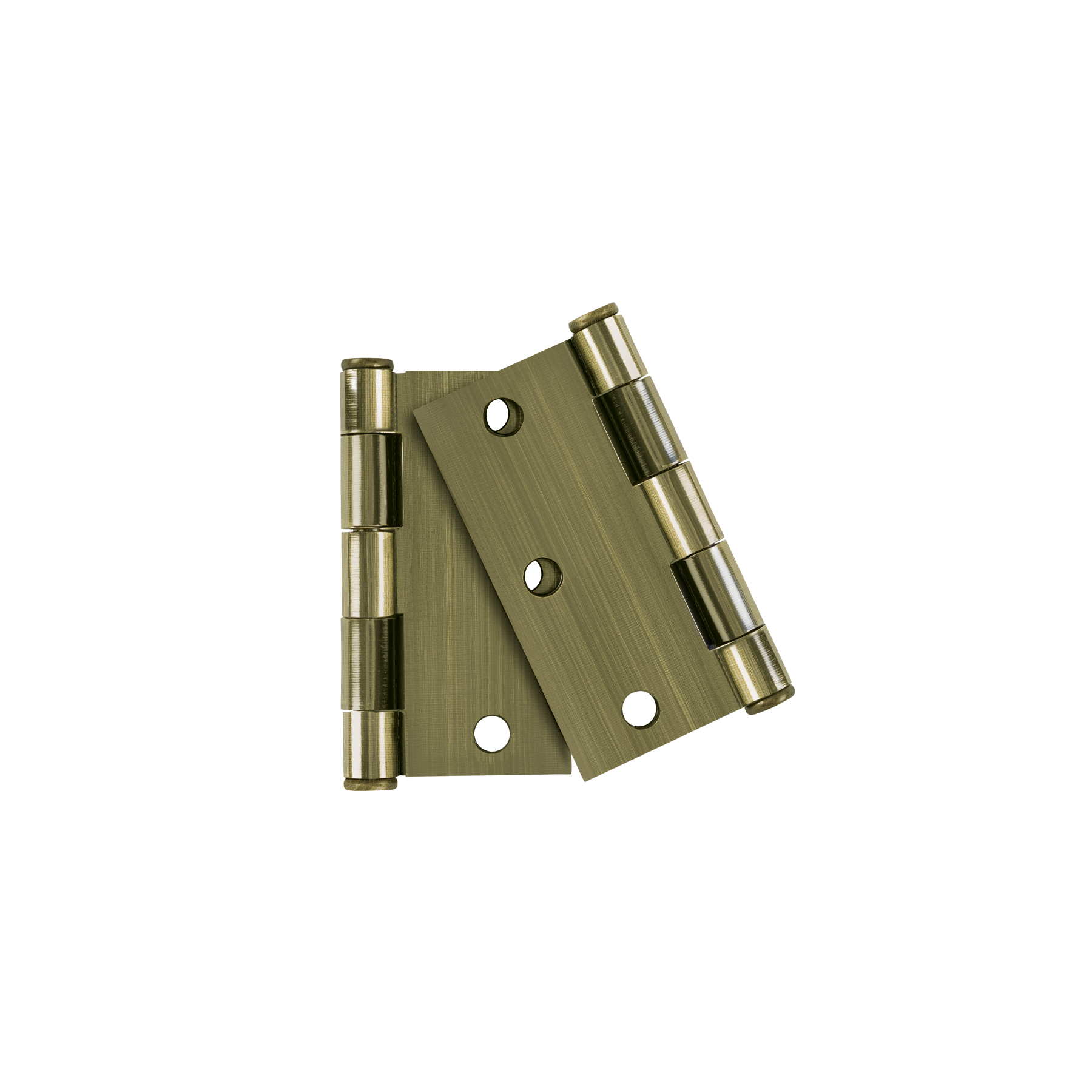 Bolsa c/2 bisagras cuadradas 3', plana, latón ant, HERMEX