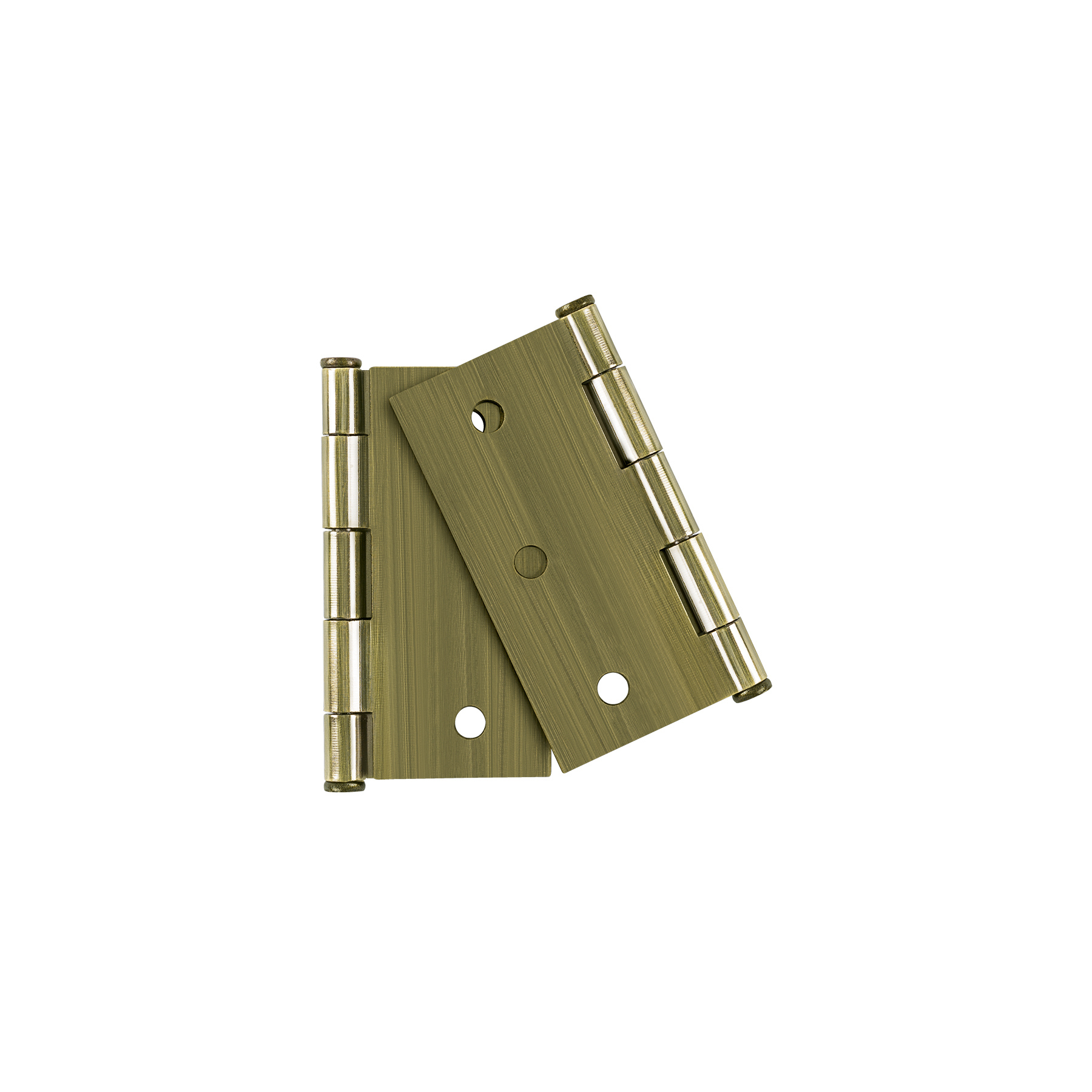 Bolsa c/2 bisagras cuadradas 3', plana, latón ant, BASIC