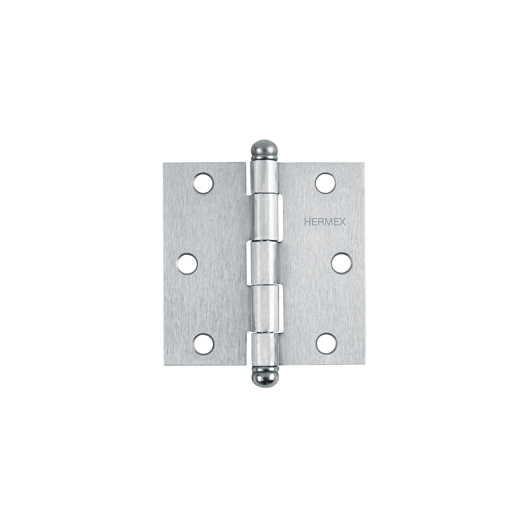 Bisagra cuadrada 3', satinado, cabeza redonda, HERMEX