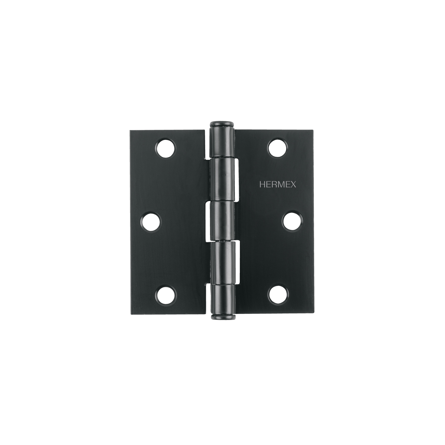Bisagra cuadrada 3', negro mate, cabeza plana, HERMEX