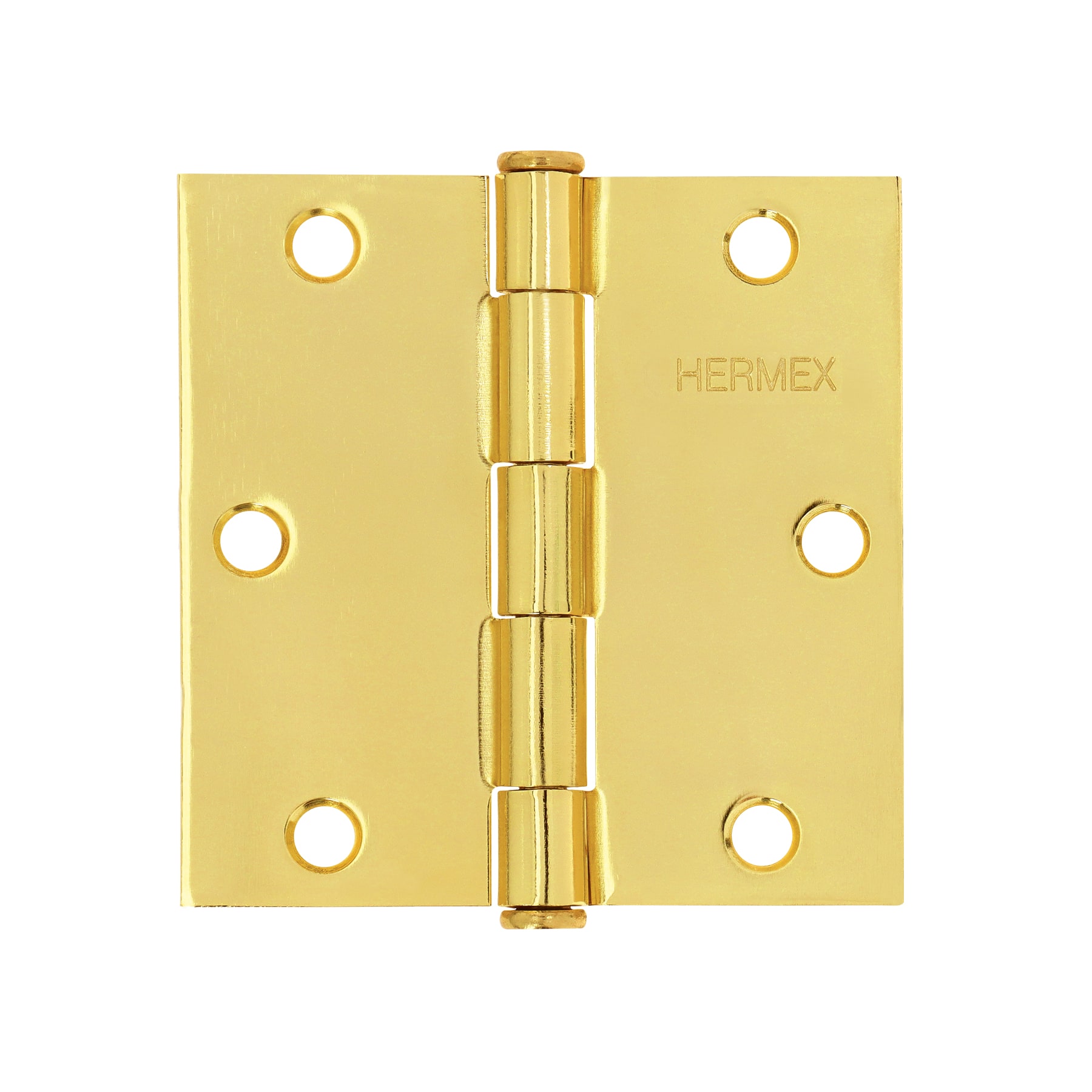 Bisagra cuadrada 3-1/2', latonado, cabeza plana, HERMEX