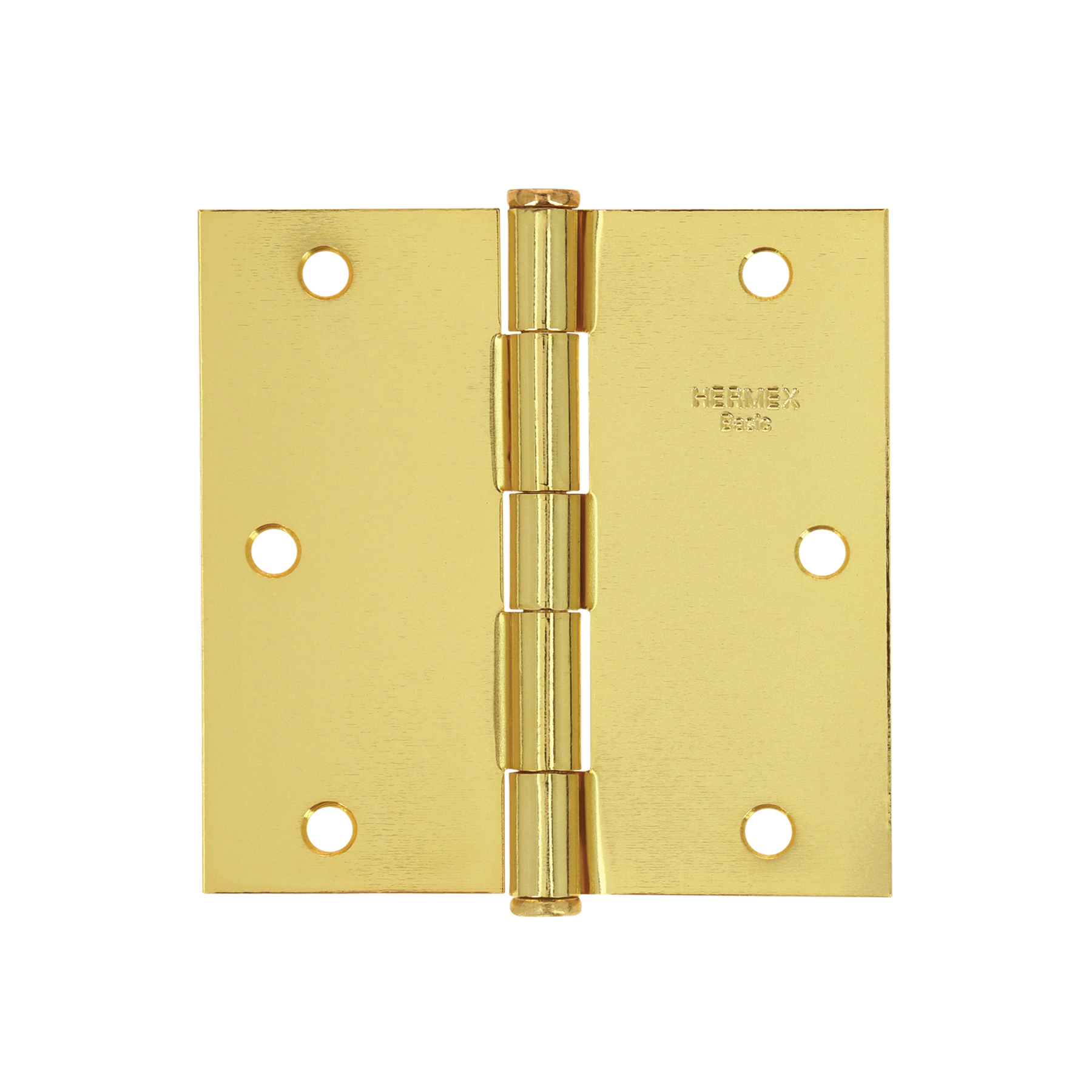 Bisagra cuadrada 3-1/2',latonado, cabeza plana, HERMEX BASIC