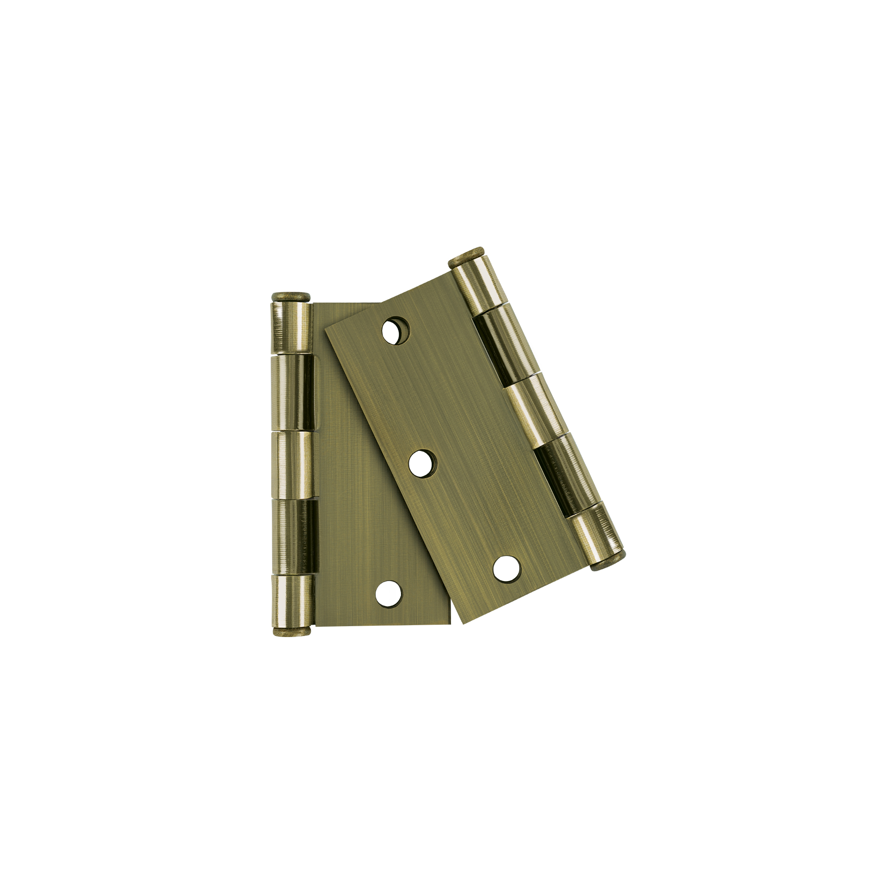 Bolsa c/2 bisagras cuadradas 3-1/2', plana, latón ant,HERMEX