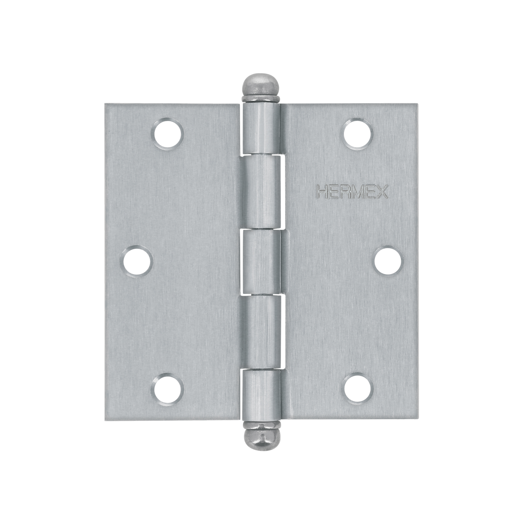Bisagra cuadrada 3-1/2', satinado, cabeza redonda, HERMEX