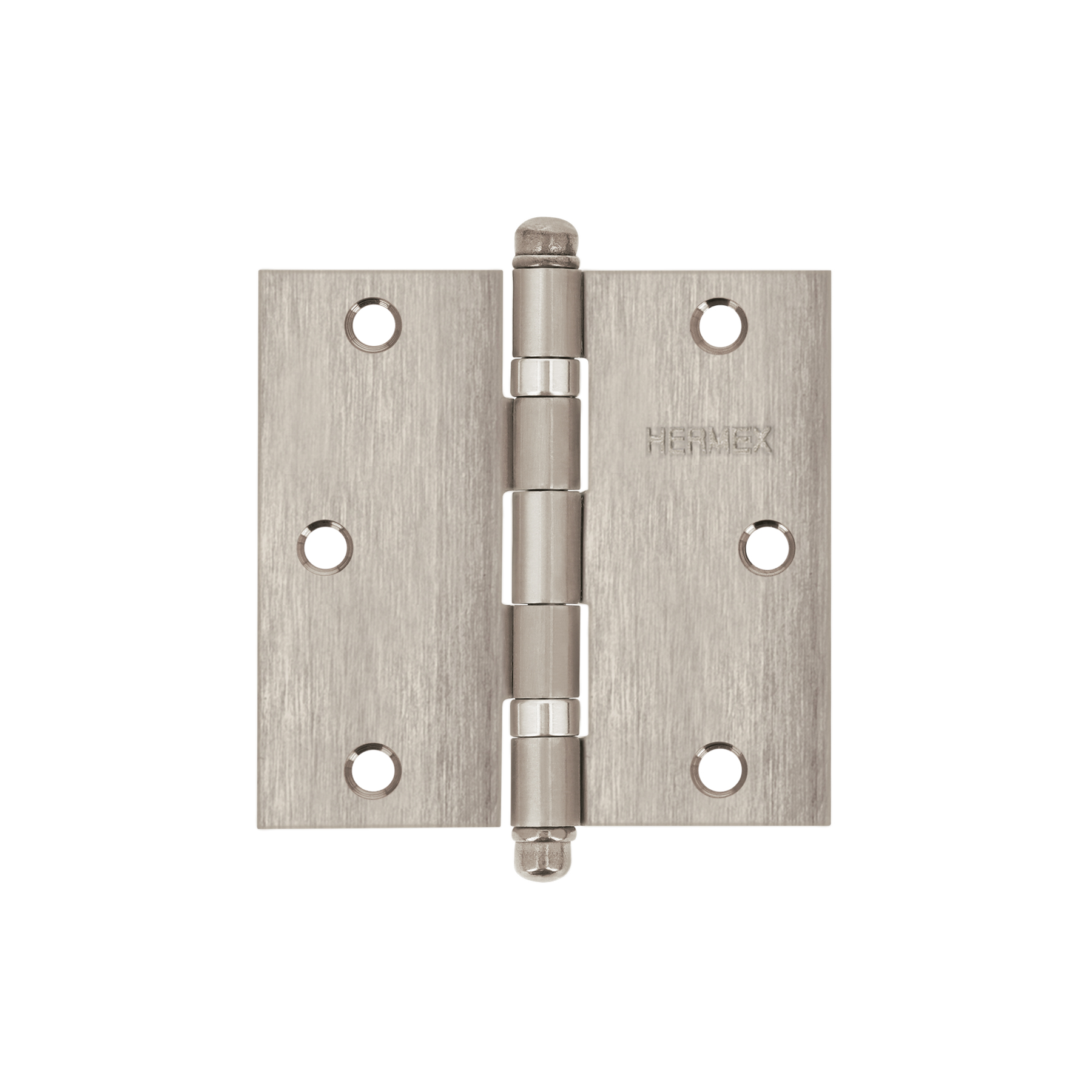 Bisagra cuadrada 3-1/2' acero inox, cabeza redonda, HERMEX