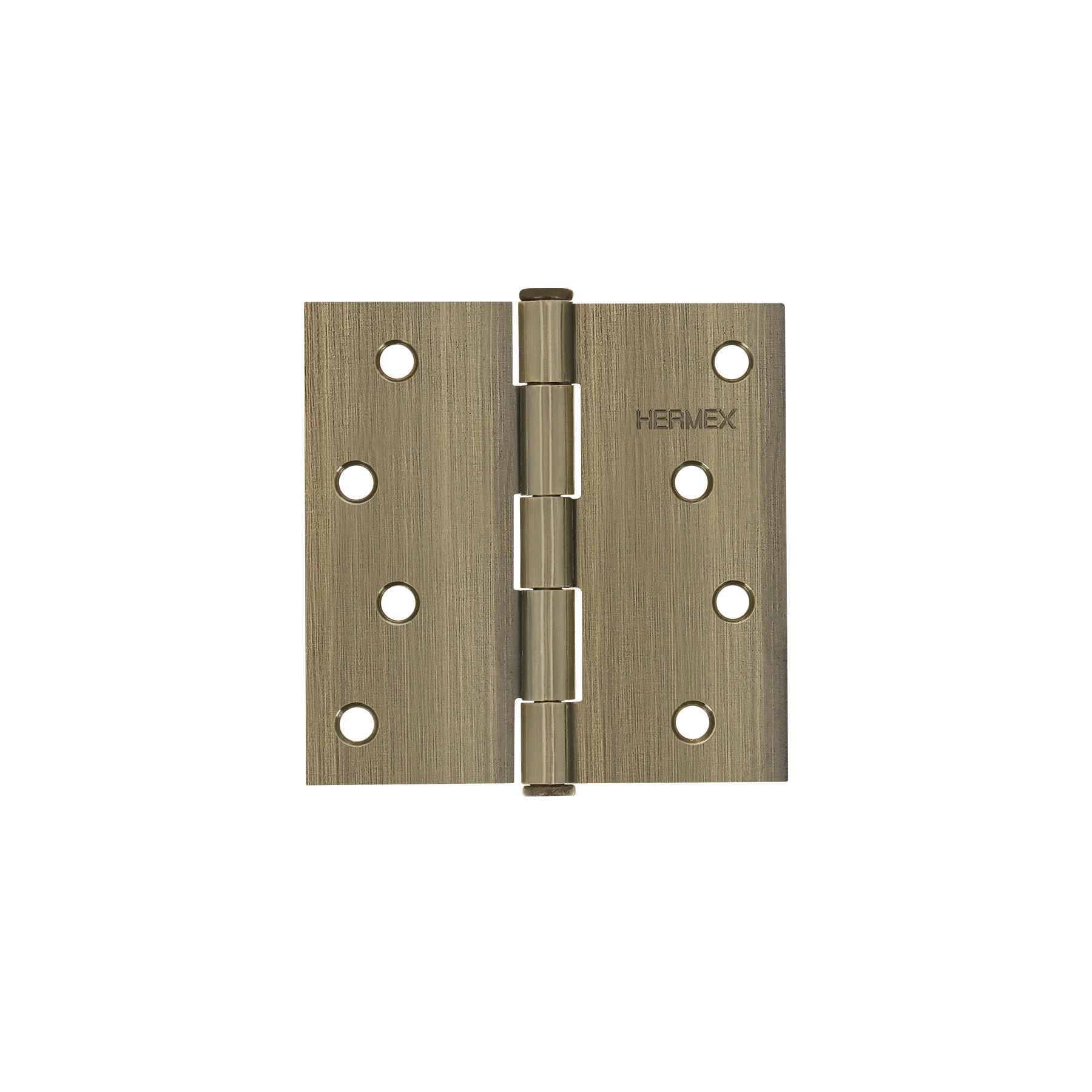 Bisagra cuadrada 4', latón antiguo, cabeza plana, HERMEX