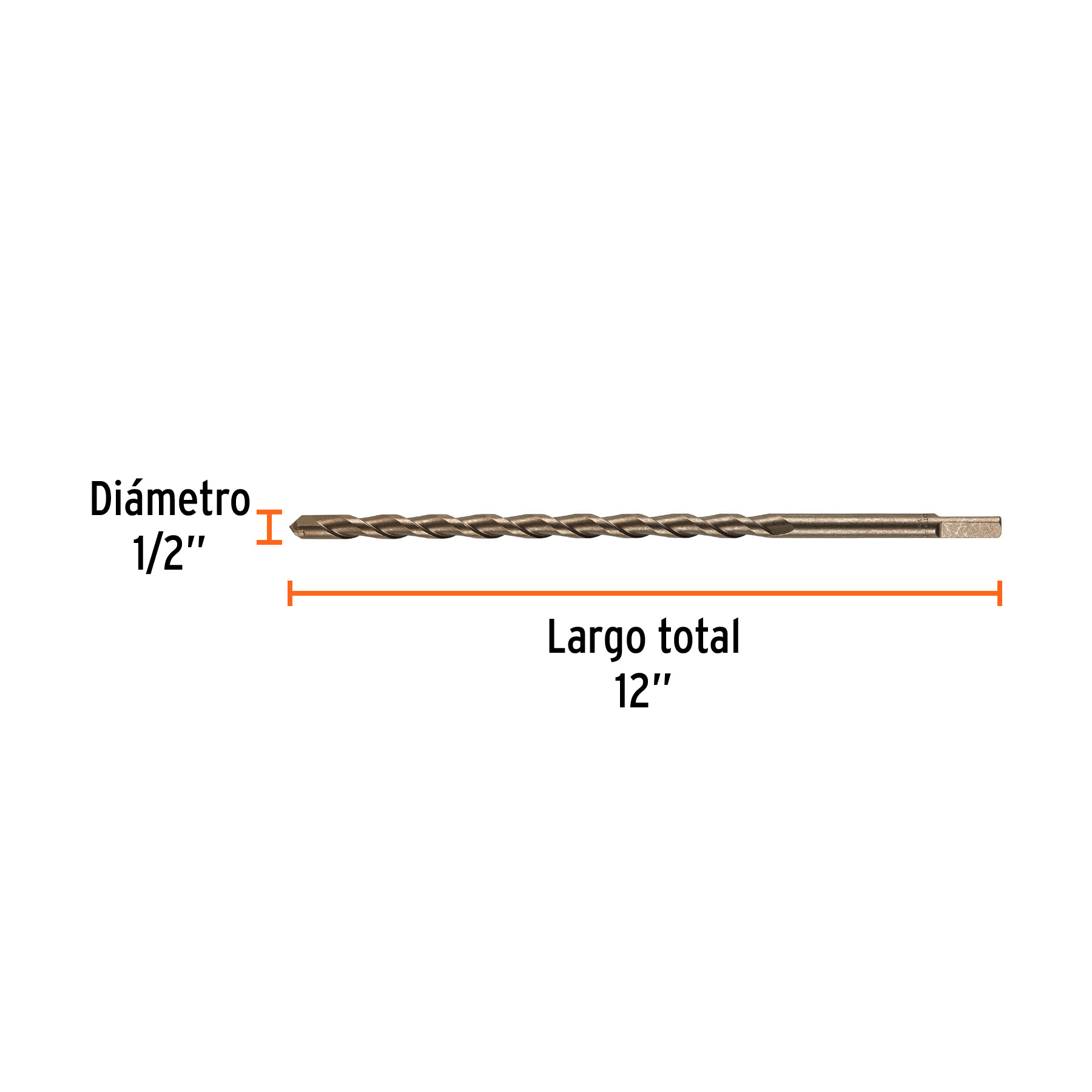 Broca para concreto de 1/2 x 12', Truper - Imagen 3