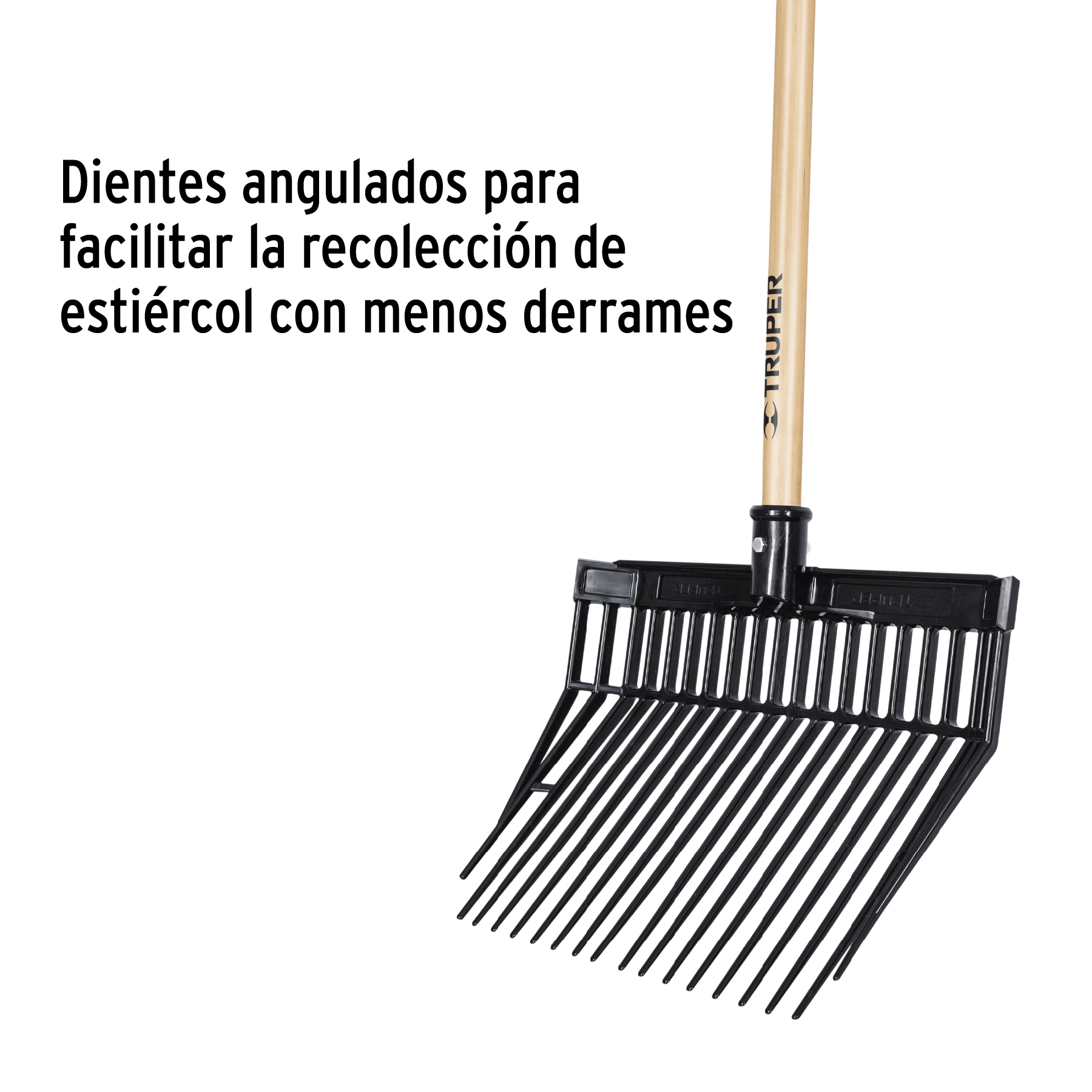 Bieldo para estiércol 16 dientes, mgo largo 54' cab/plástica - Imagen 5