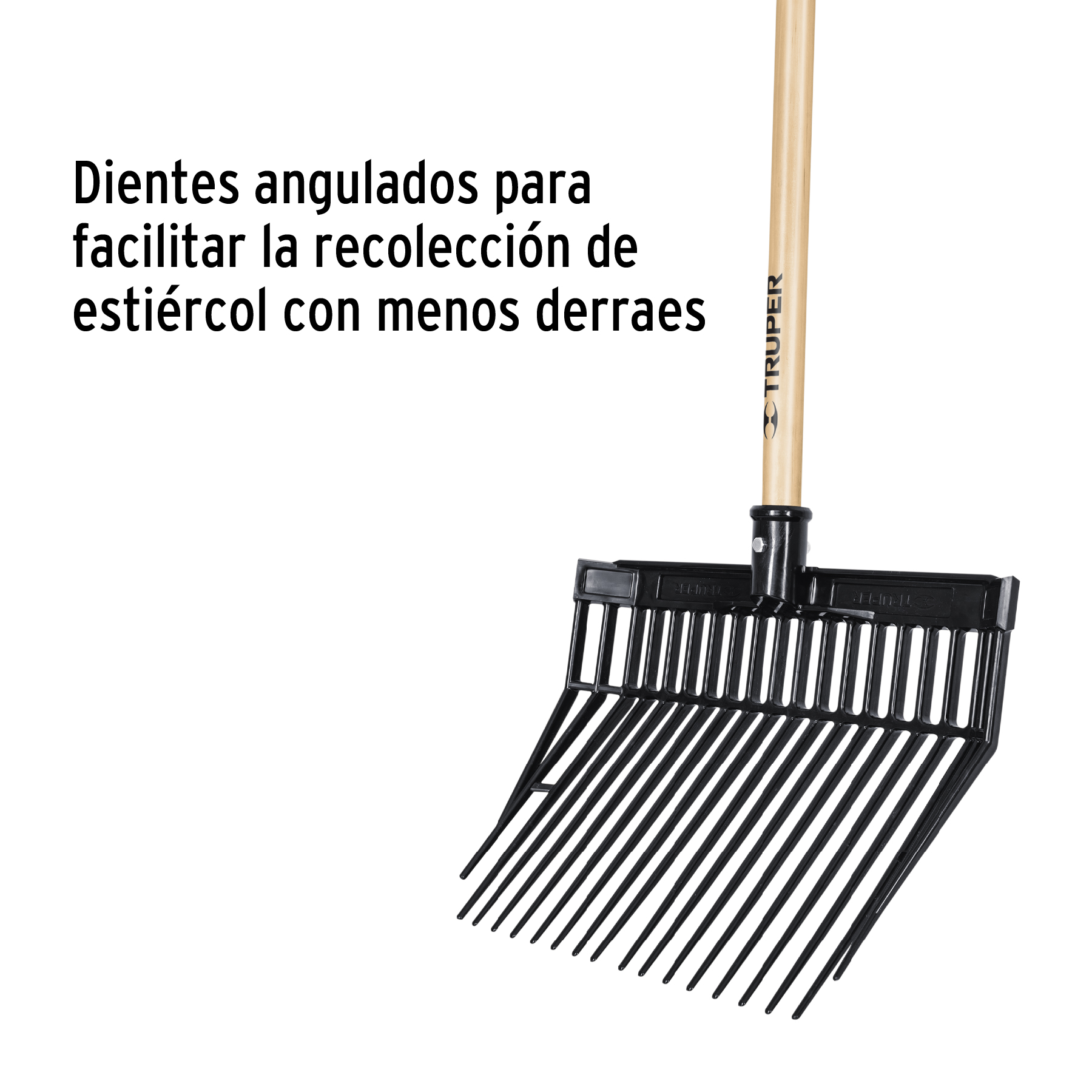 Bieldo para estiércol 16 dientes, mgo largo 54' cab/plástica - Imagen 4