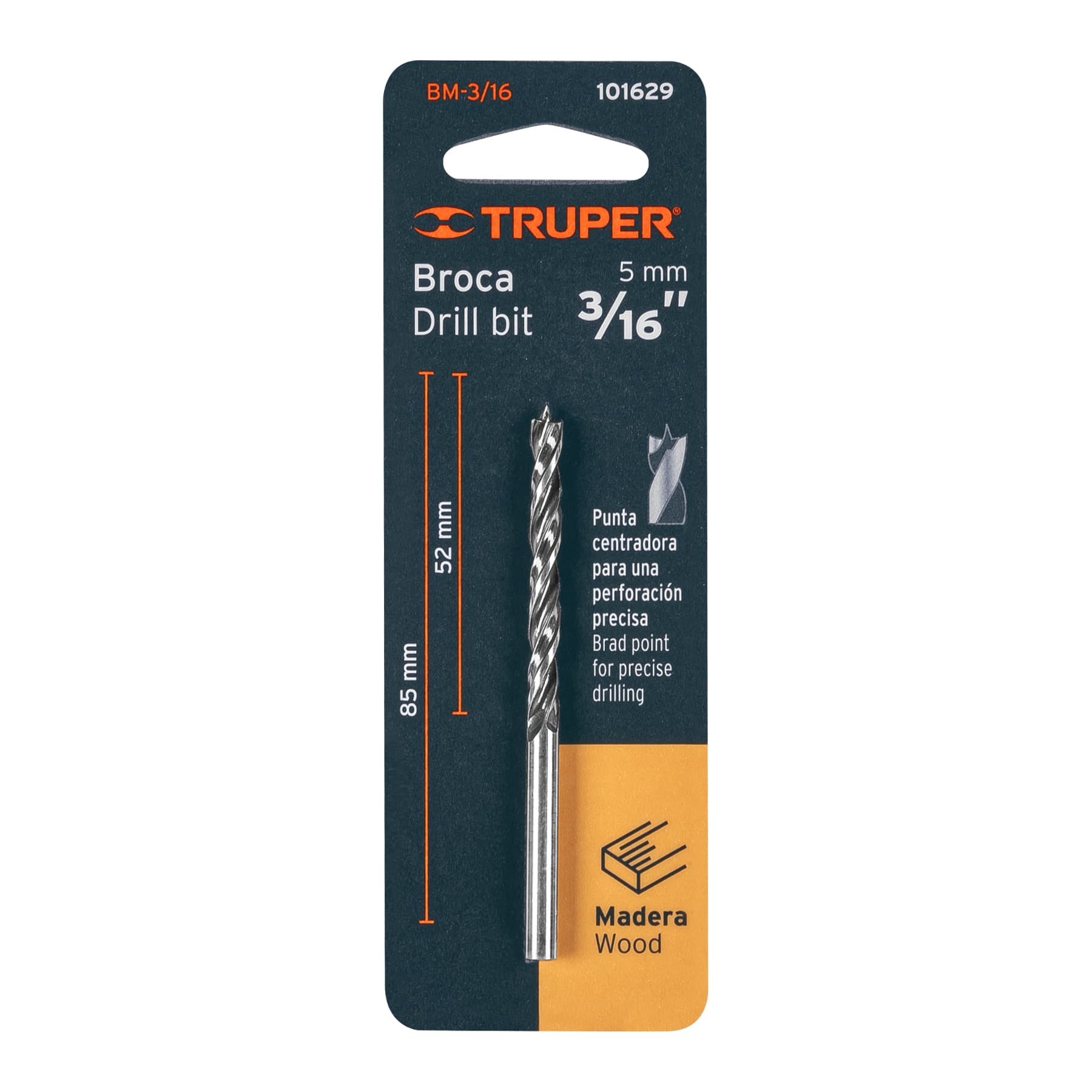 Broca con punta centradora para madera 3/16', TRUPER - Imagen 4
