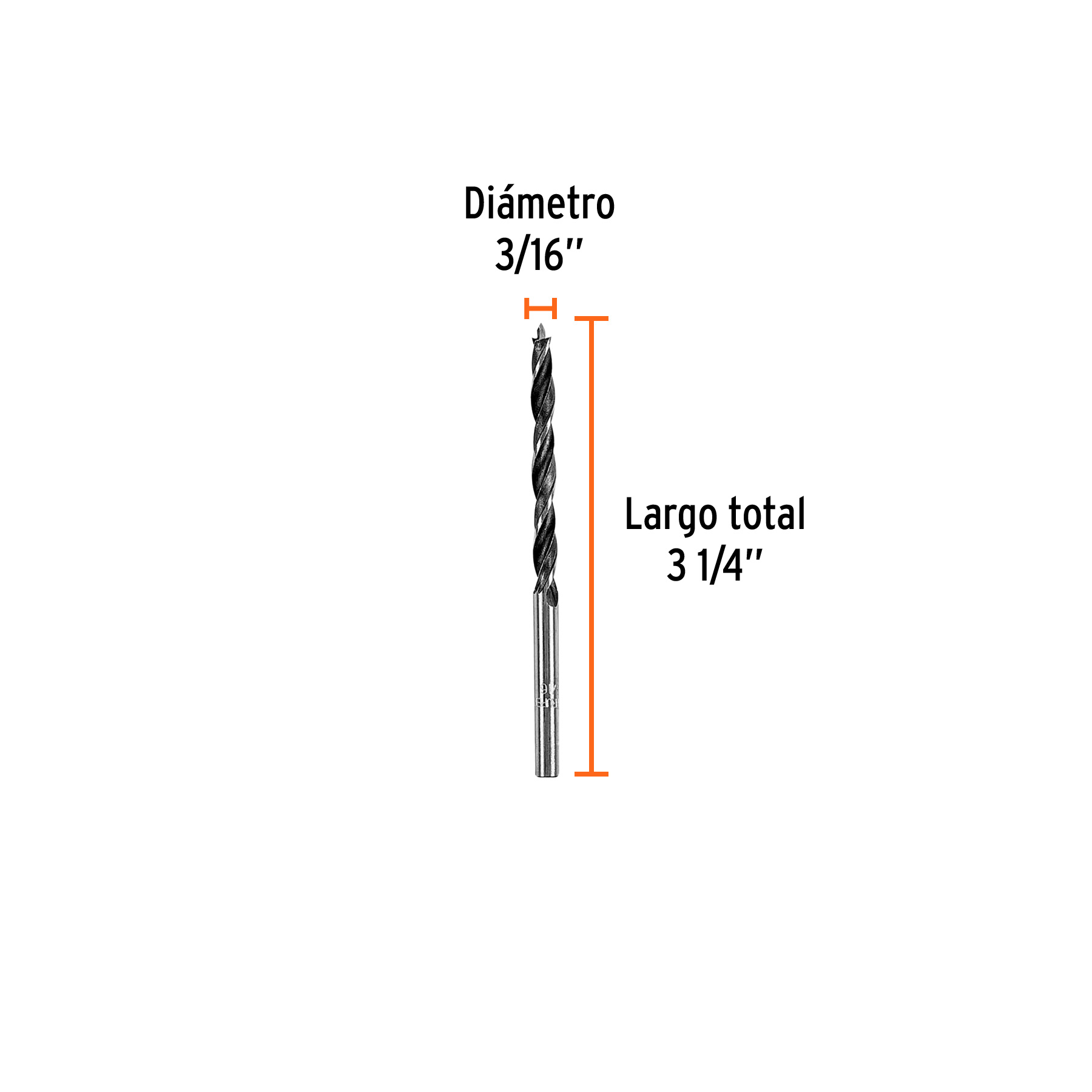Broca con punta centradora para madera 3/16', TRUPER - Imagen 3