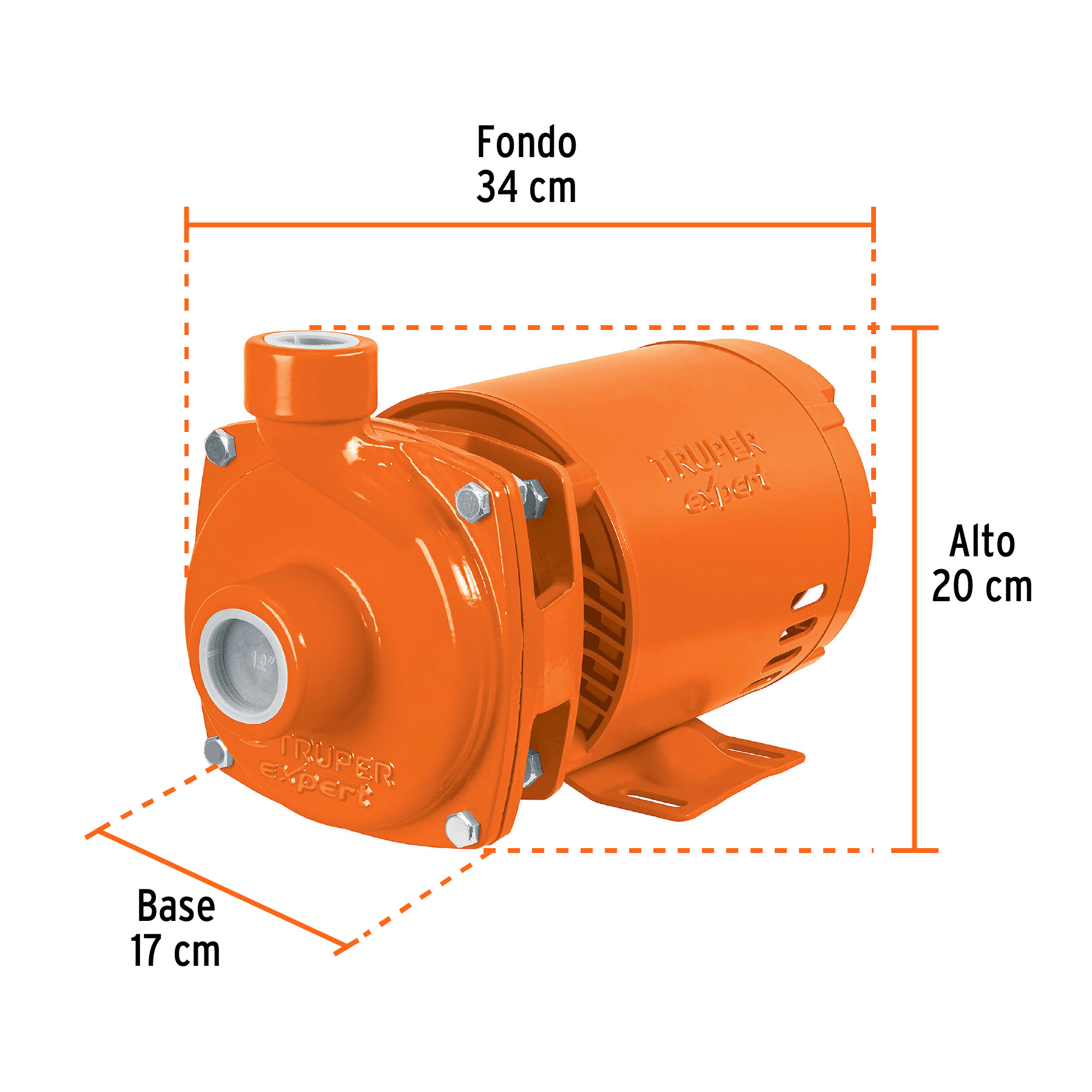 Bomba centrífuga para agua, 1/2 HP, TRUPER EXPERT - Imagen 4