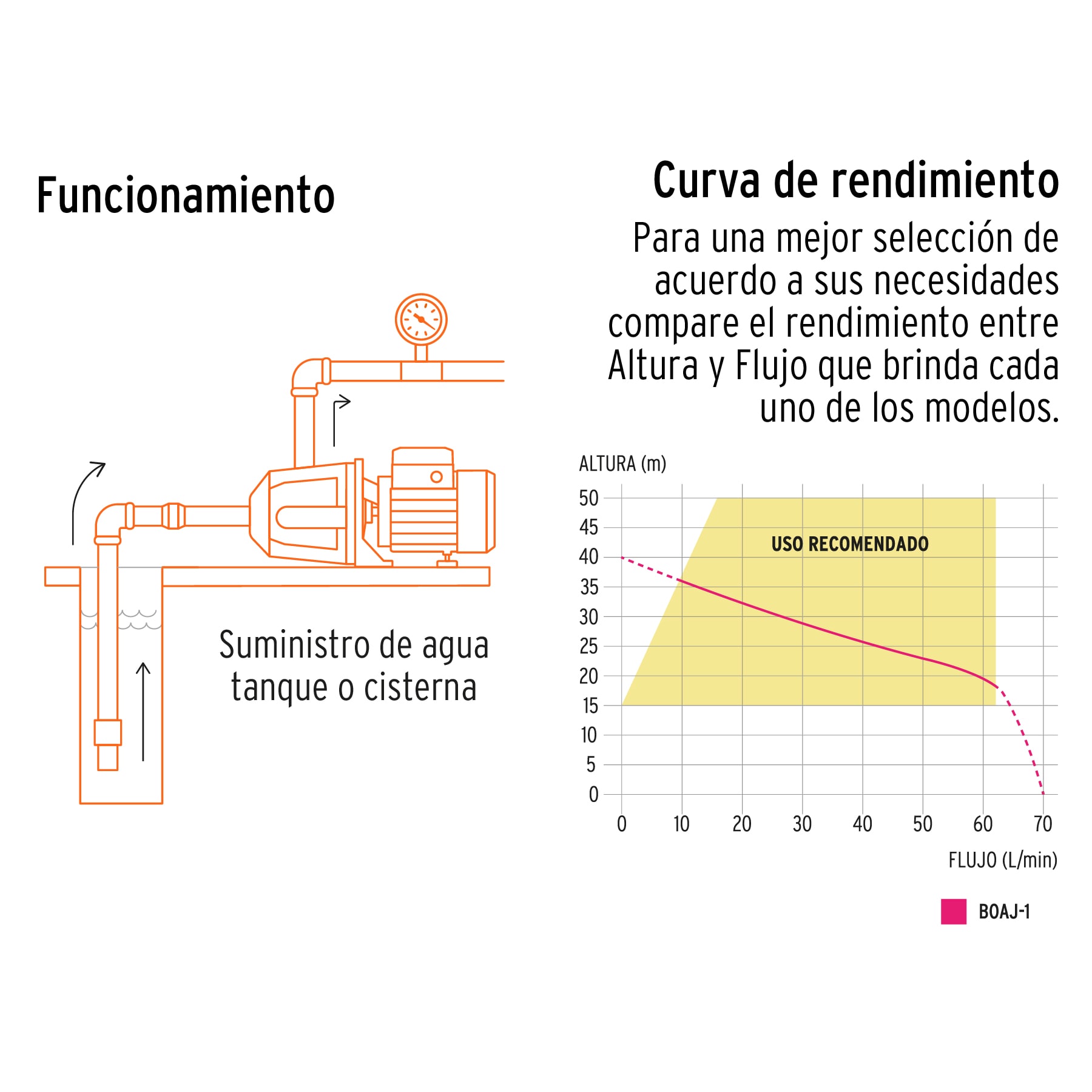 Bomba tipo jet, cabezal de hierro, 1 HP, TRUPER - Imagen 3