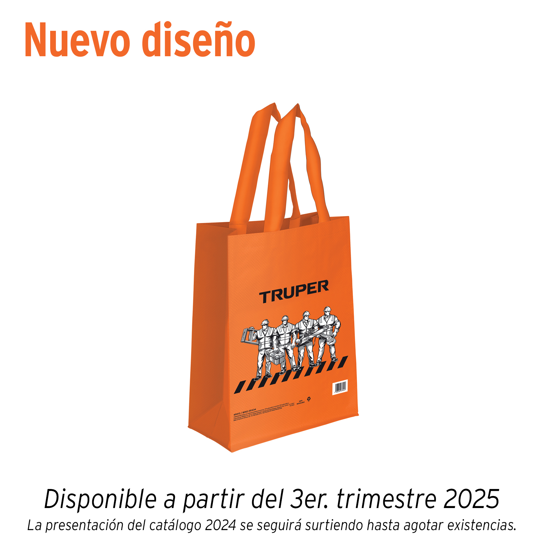 Bolsa ecológica naranja de 30 x 34 cm, Truper