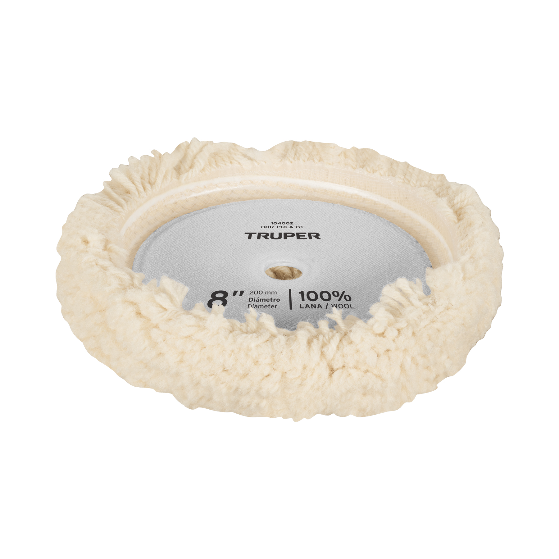 Borla p/pulir de lana trenzada de 8' hook and loop, TRUPER