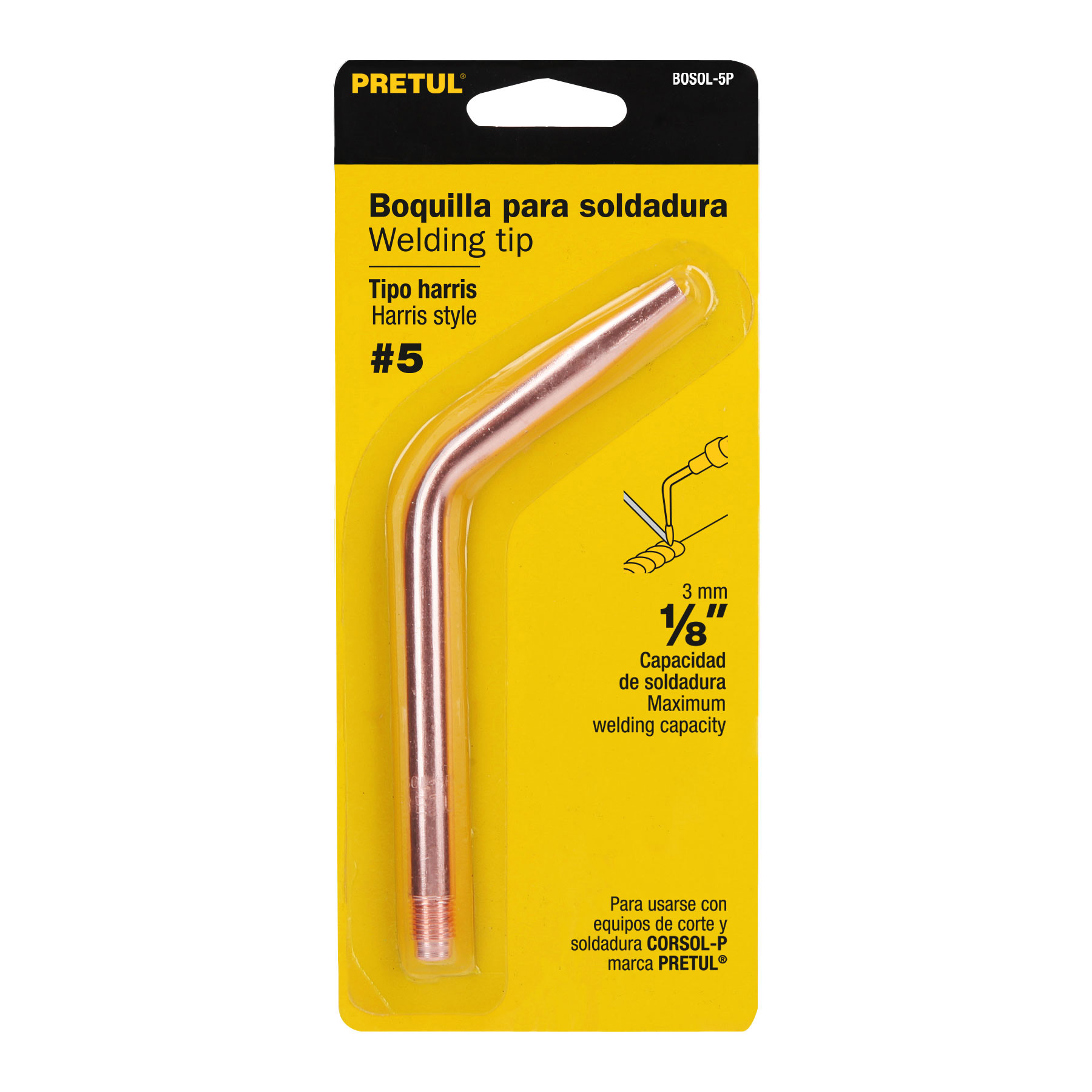 Boquilla #5 para soldar con acetileno, PRETUL - Imagen 3