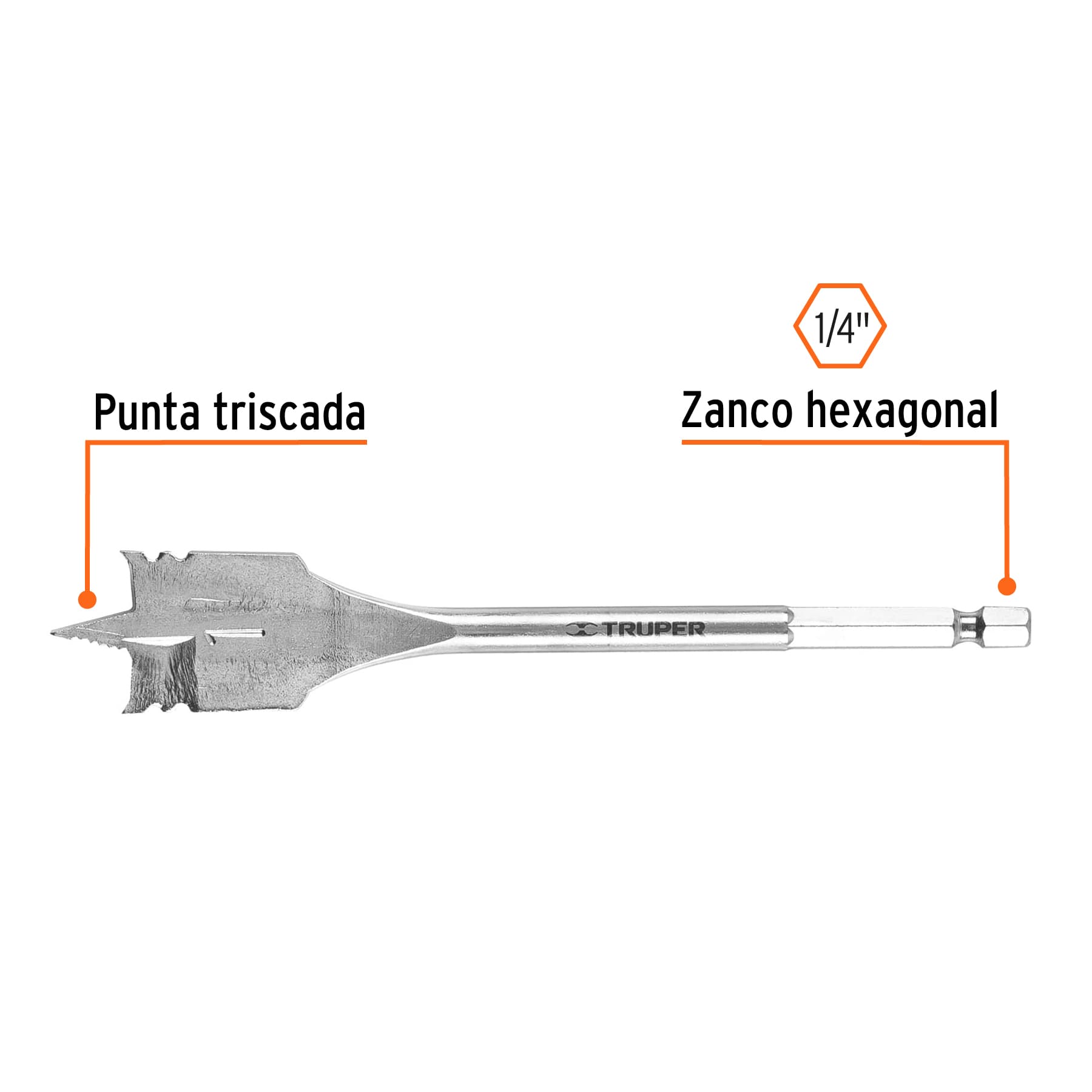 Broca plana de manita, 1' , Truper - Imagen 2