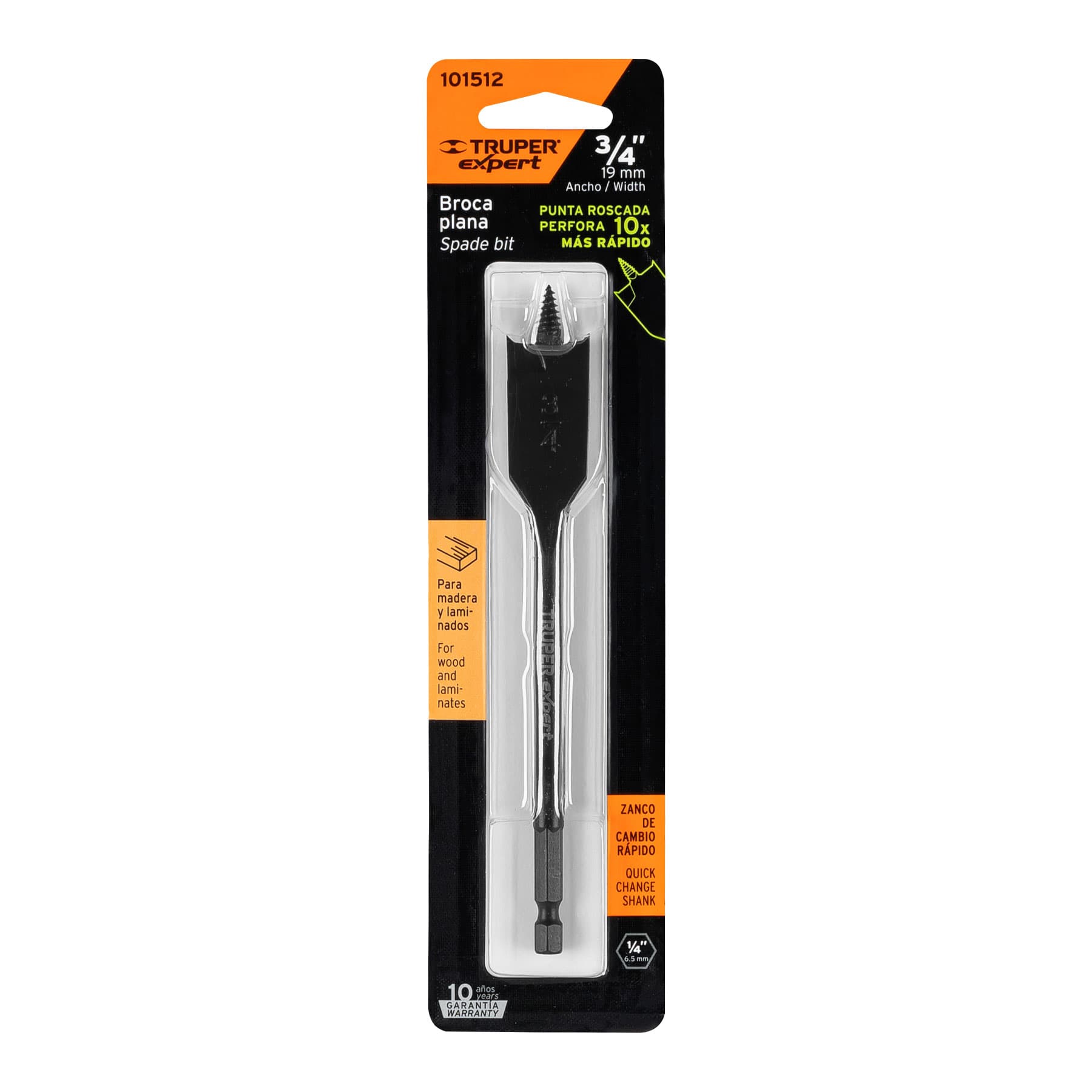 Broca plana de manita 3/4' para madera, Truper Expert - Imagen 3