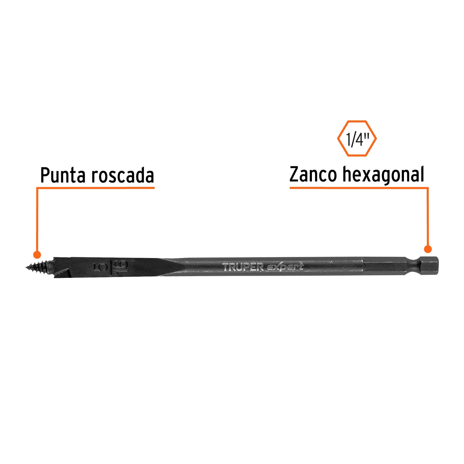 Broca plana de manita 5/16' para madera, Truper Expert - Imagen 2