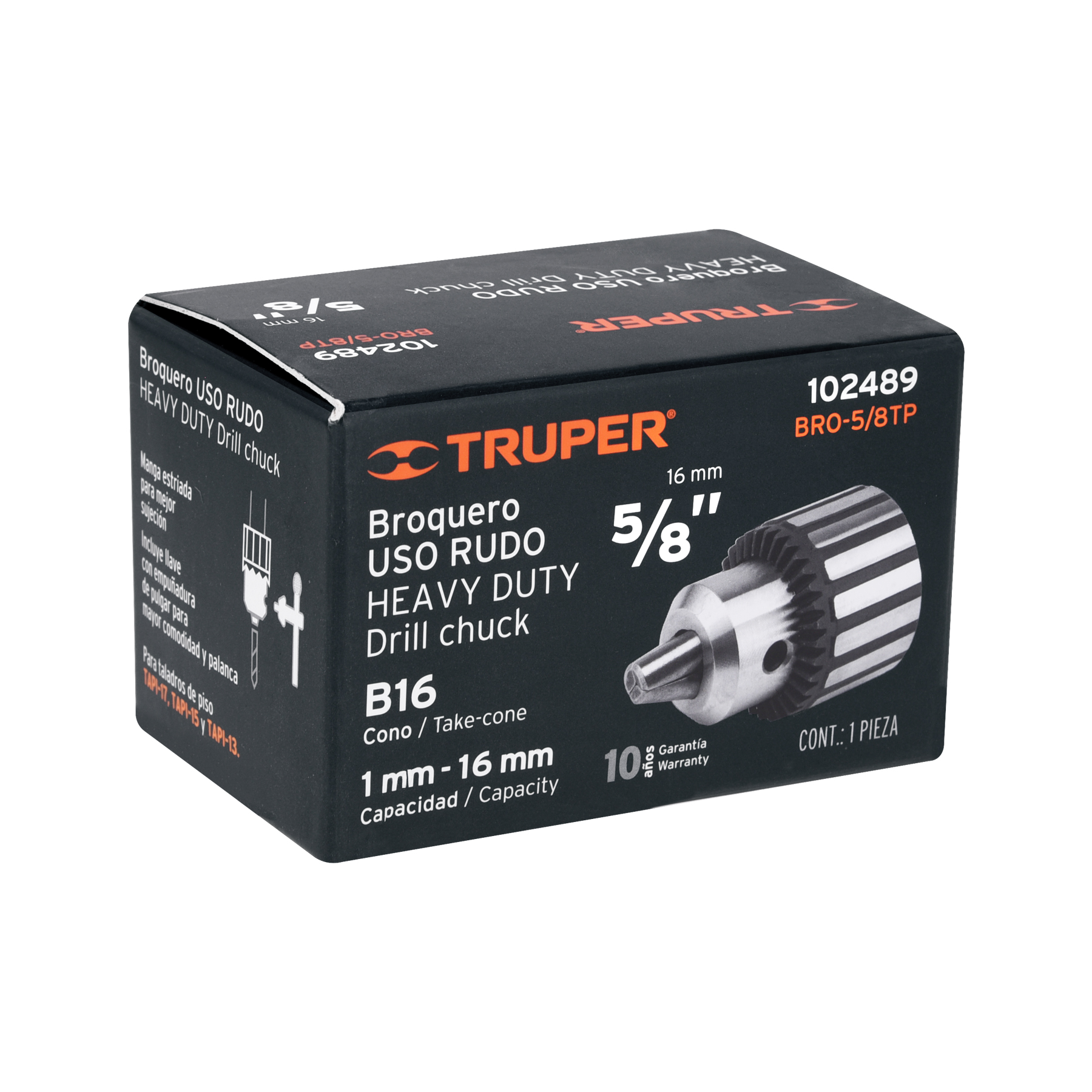 Broquero 5/8' con llave para TAPI-13, 15 y 17,TRUPER - Imagen 5