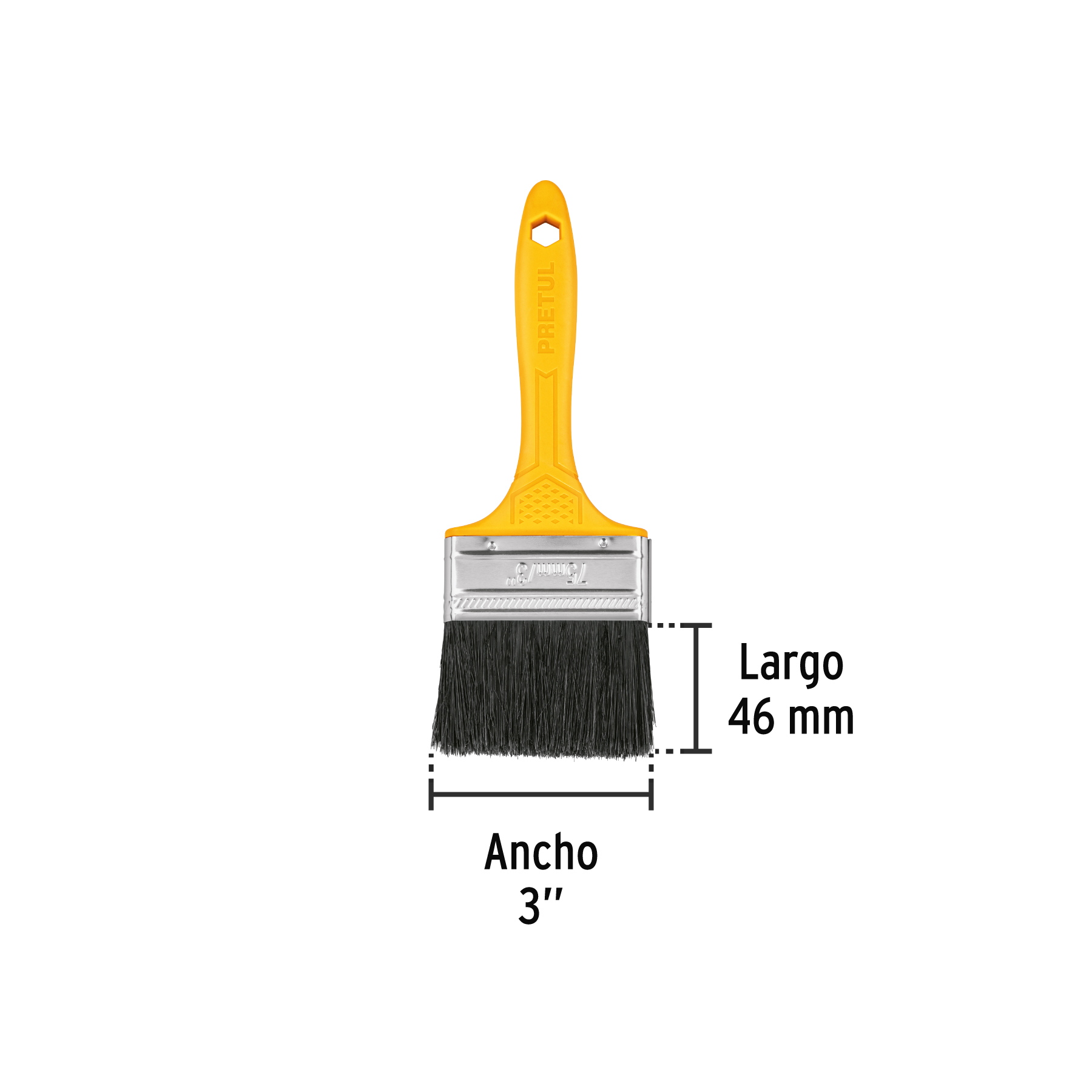 Brocha uso general de 3' con mango de plástico, Pretul - Imagen 3