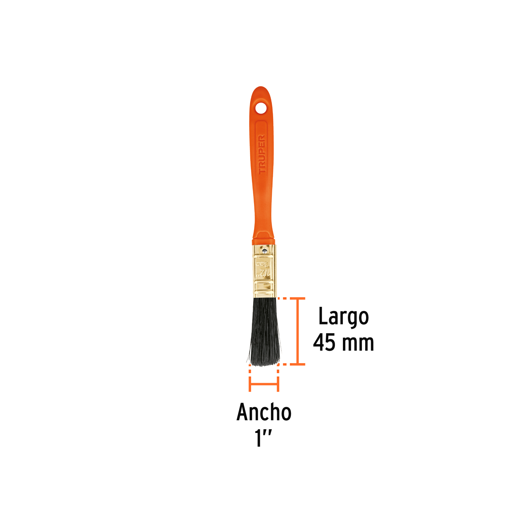 Brocha profesional de 1/2' con mango de plástico, Truper - Imagen 3