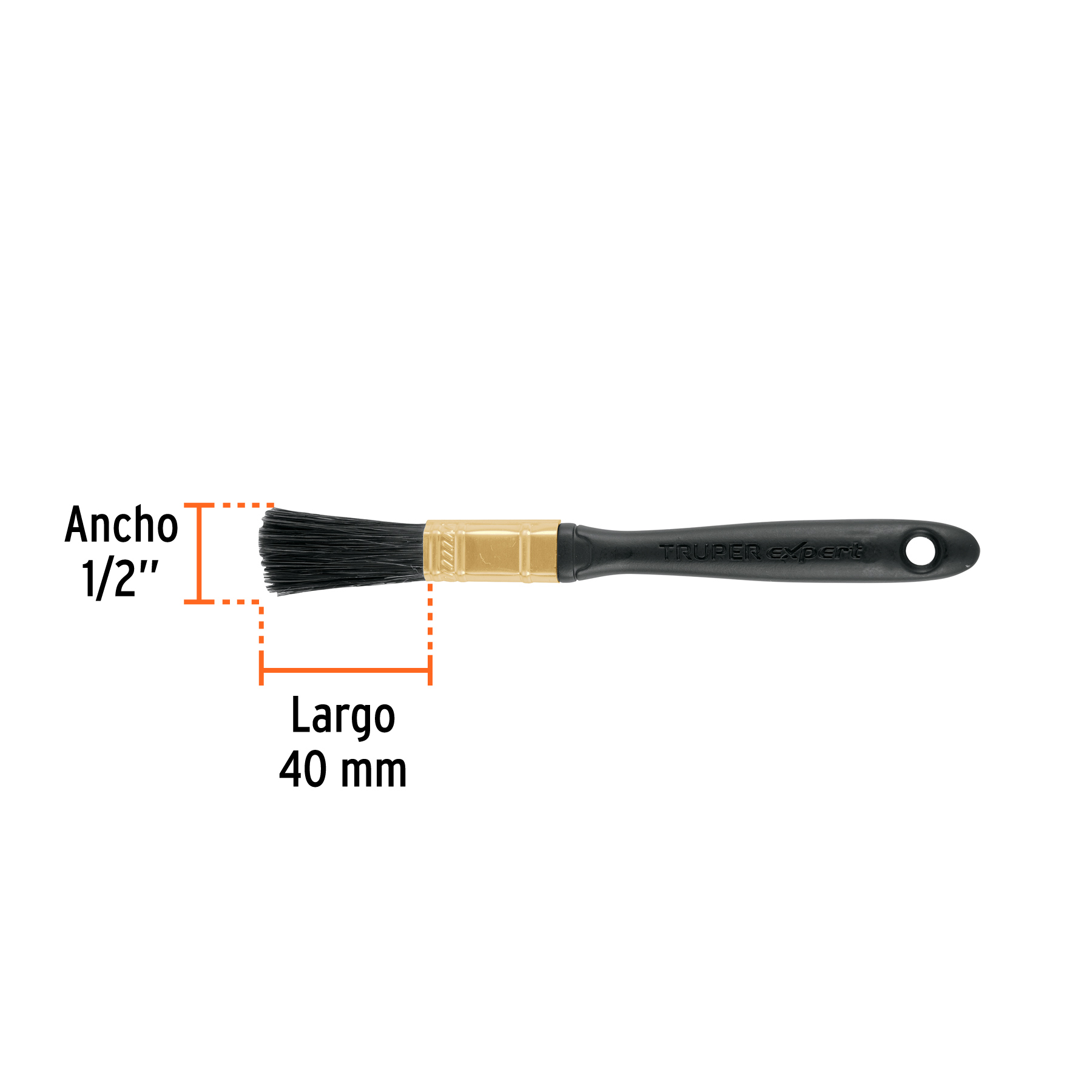 Brocha profesional de 1/2' mango de plástico, Truper Expert - Imagen 3