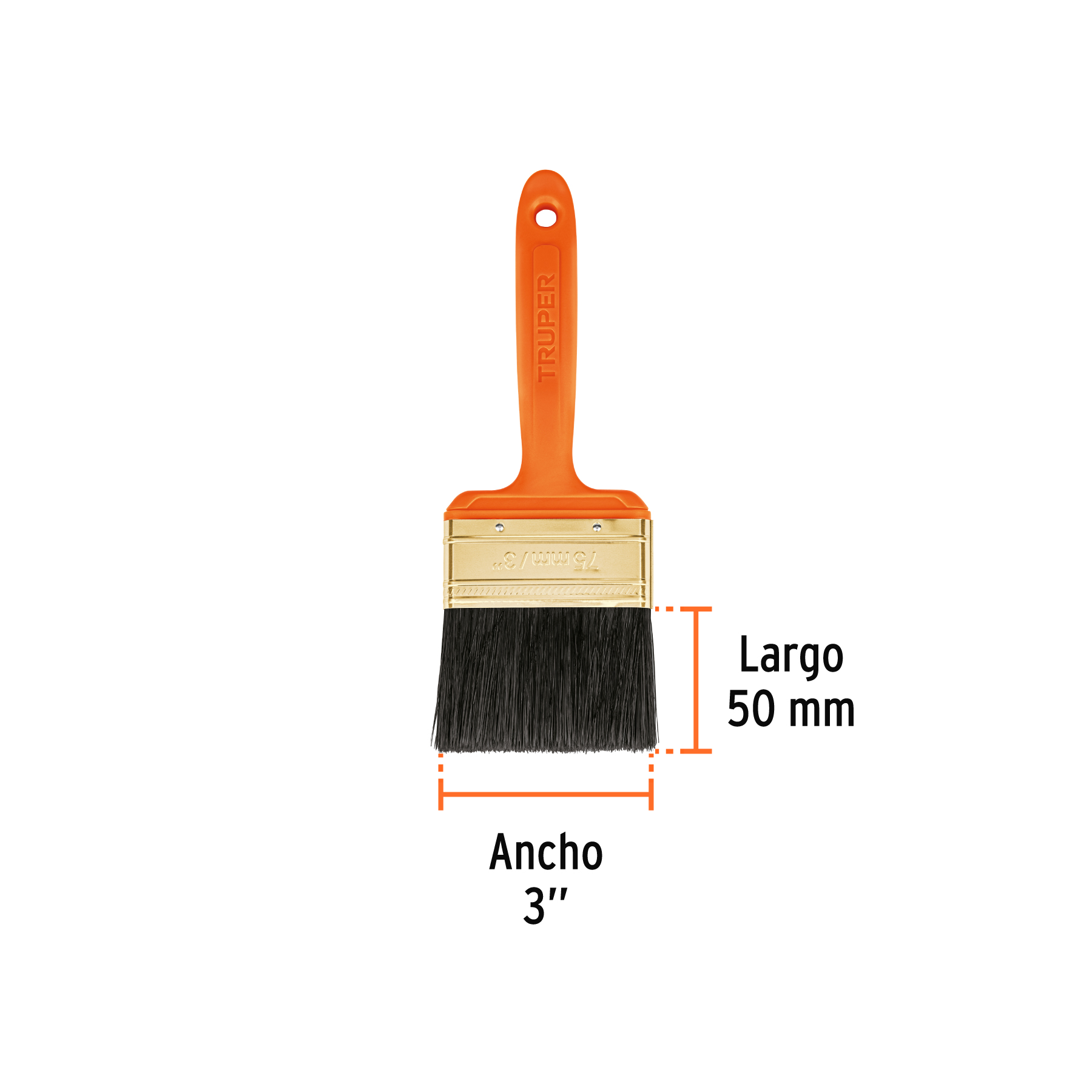 Brocha profesional de 3' con mango de plástico, Truper - Imagen 3