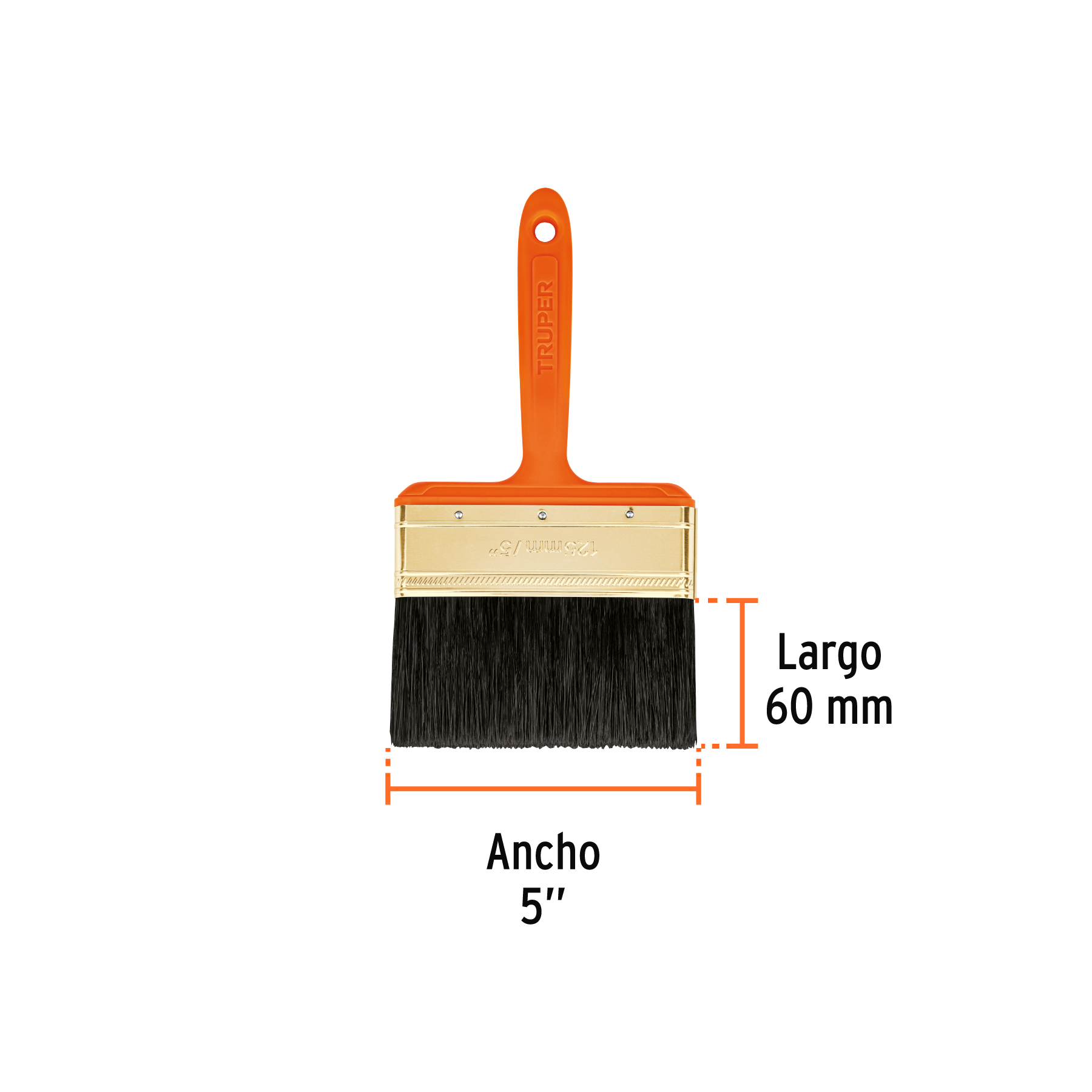 Brocha profesional de 5' con mango de plástico, Truper - Imagen 3