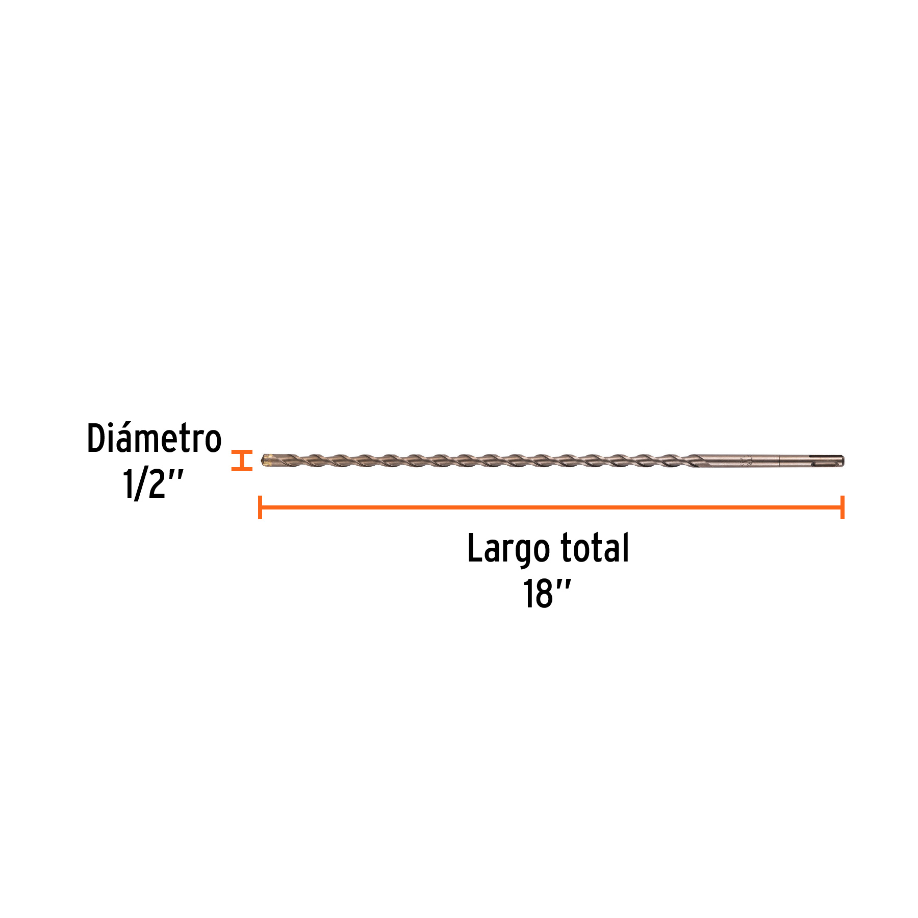 Broca SDS Plus 1/2 x 18', Truper - Imagen 3