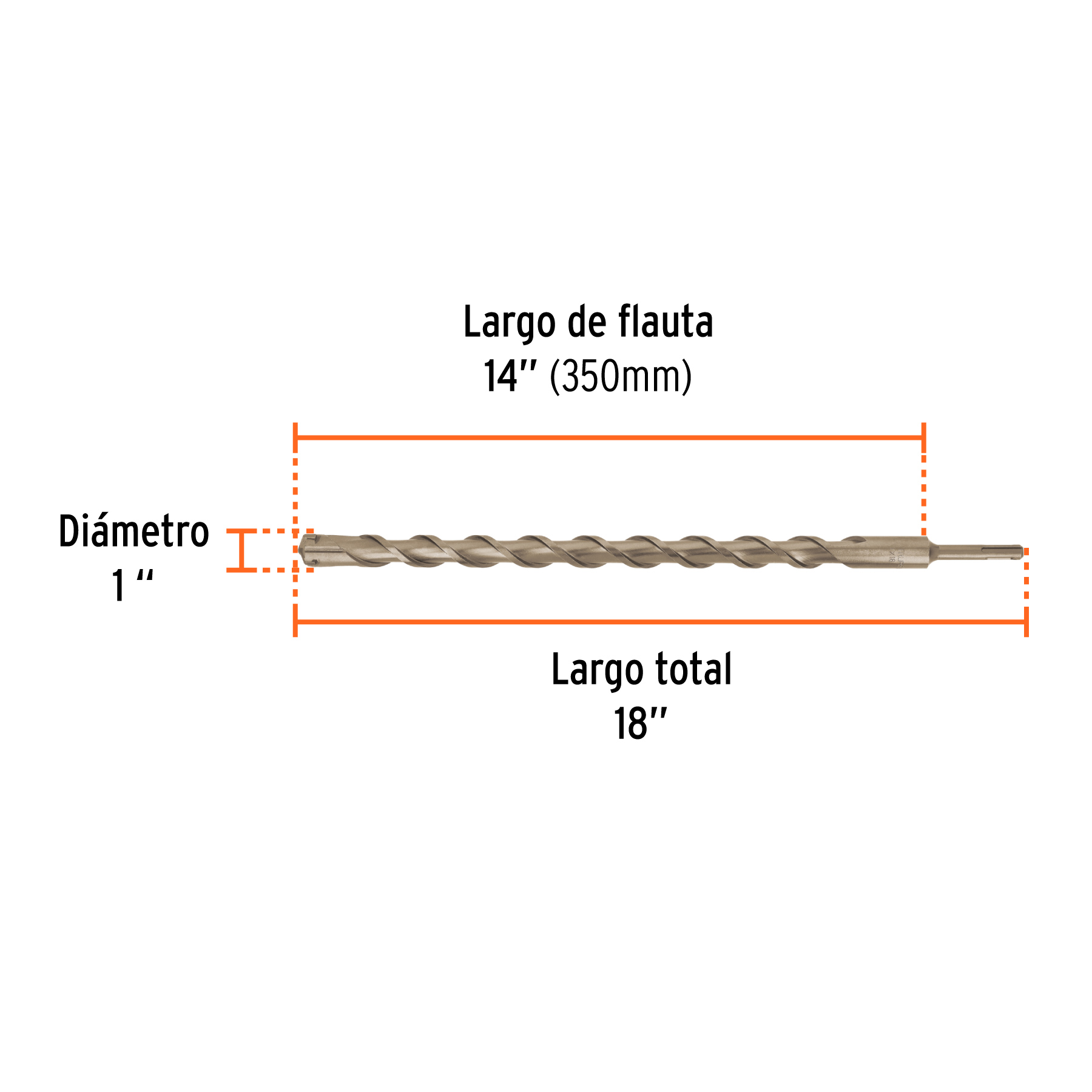 Broca SDS Plus 1 x 18', Truper - Imagen 3