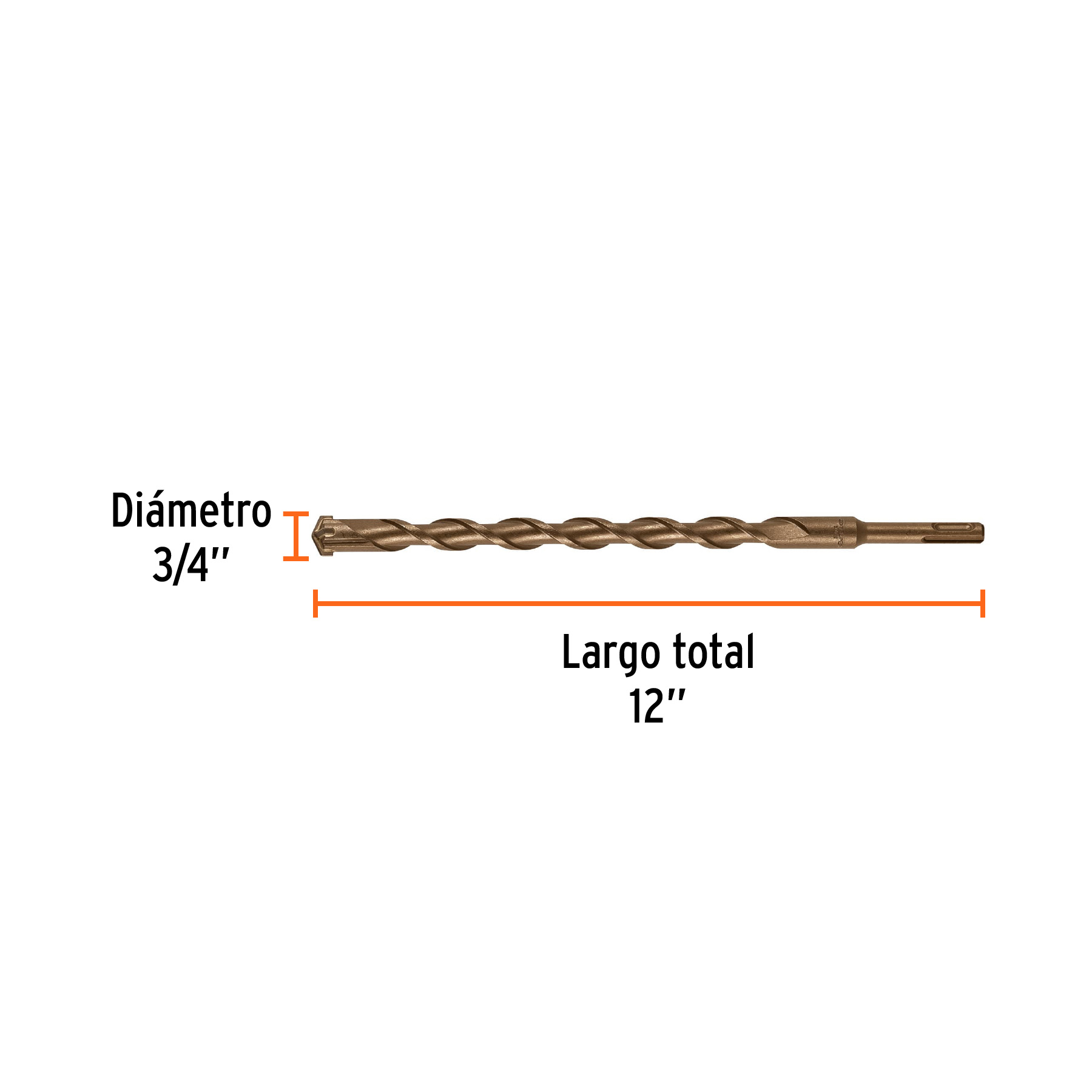 Broca SDS Plus 3/4 x 12', Truper - Imagen 3