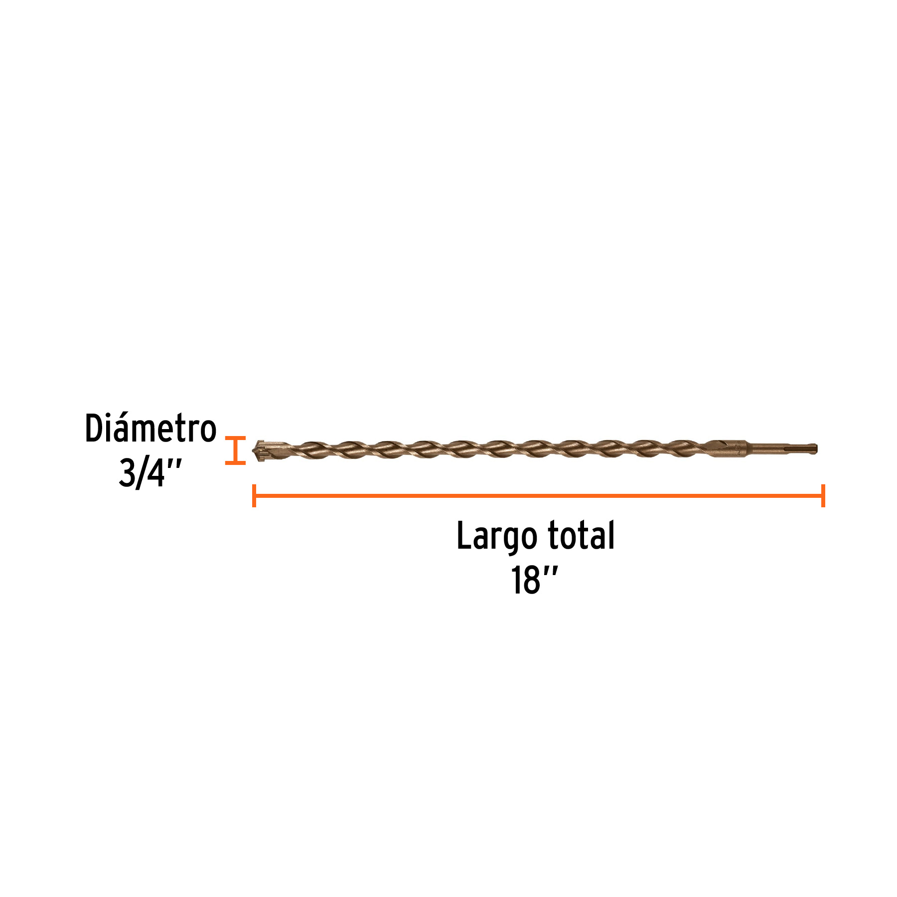 Broca SDS Plus 3/4 x 18', Truper - Imagen 3