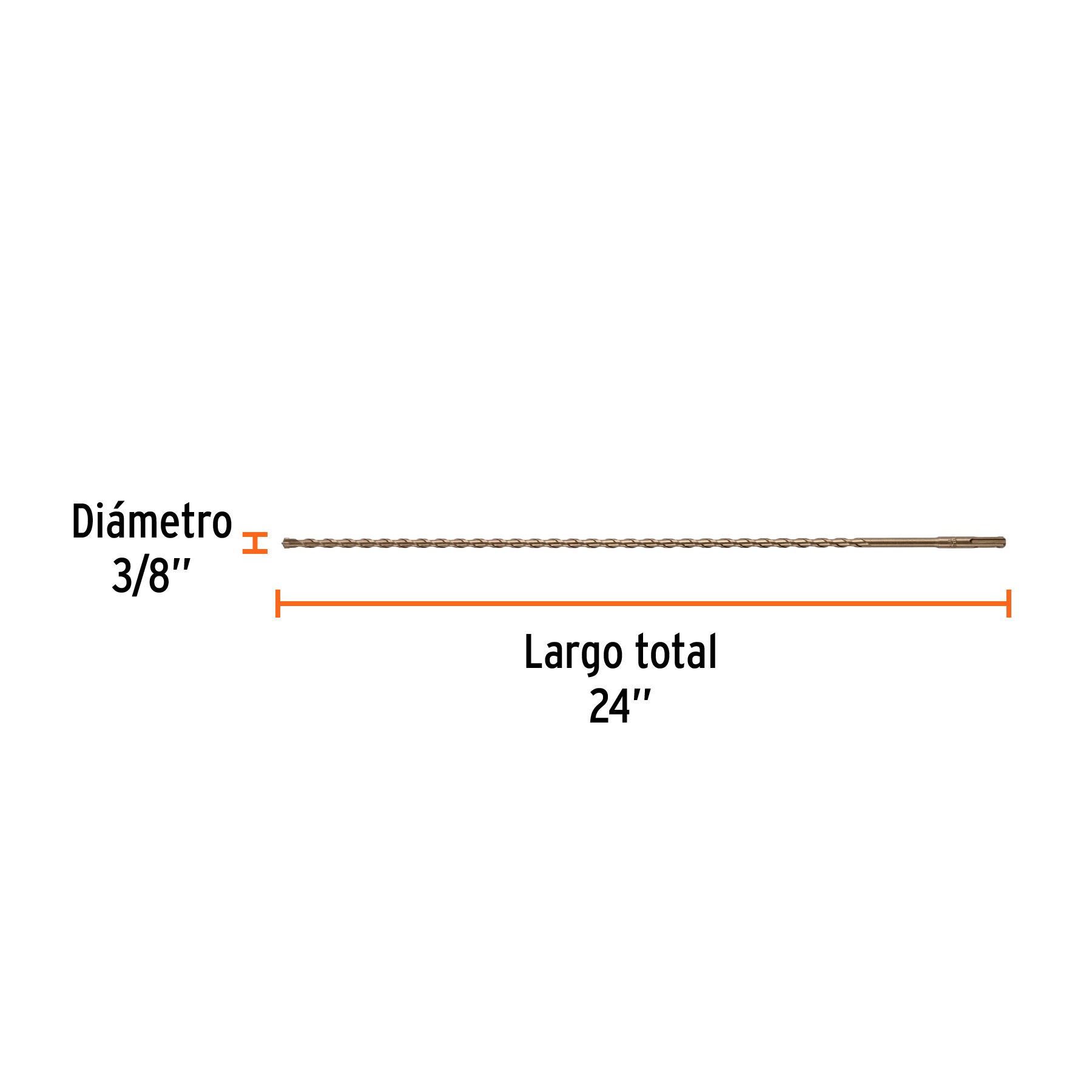 Broca SDS Plus 3/8 x 24', Truper - Imagen 3