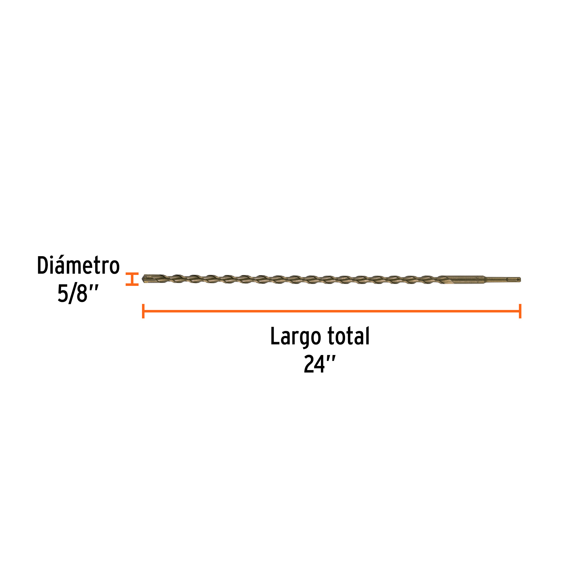 Broca SDS Plus 5/8 x 24', Truper - Imagen 3