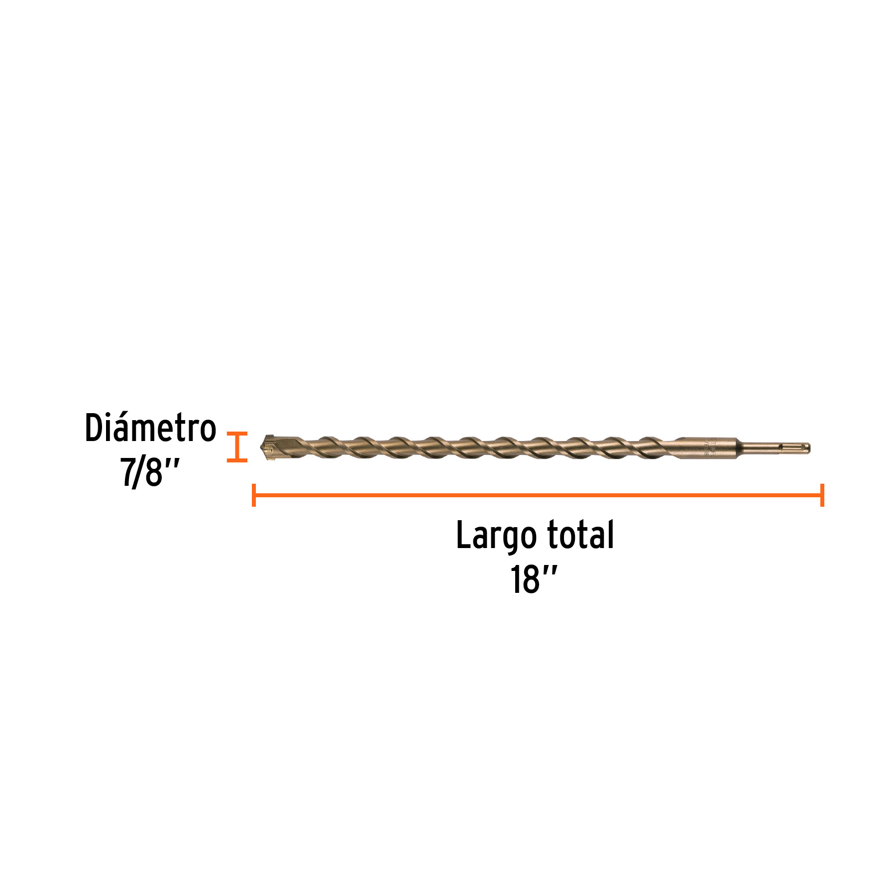 Broca SDS Plus 7/8 x 18', Truper - Imagen 3