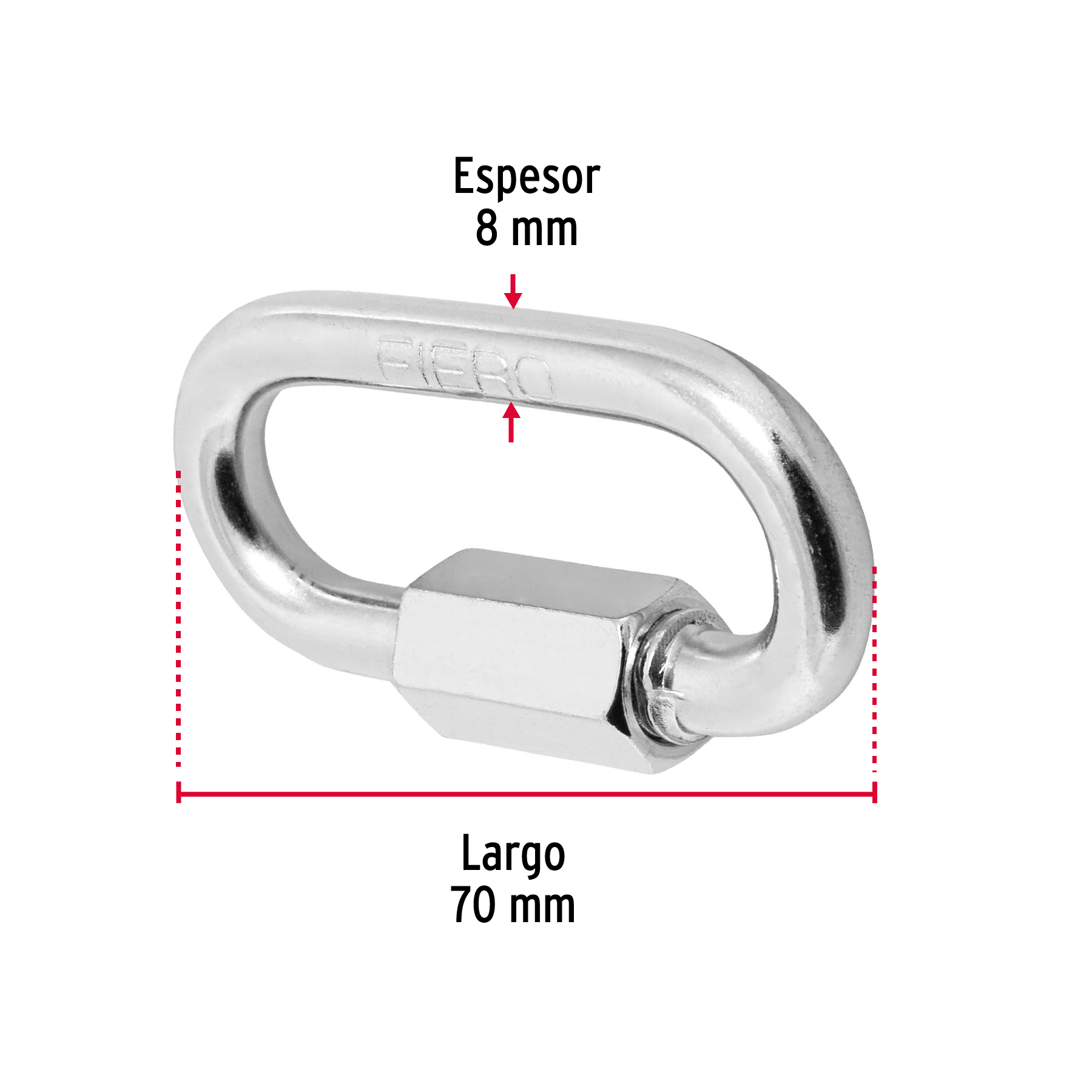 Bandola de acero de 5/16' con seguro, FIERO - Imagen 3
