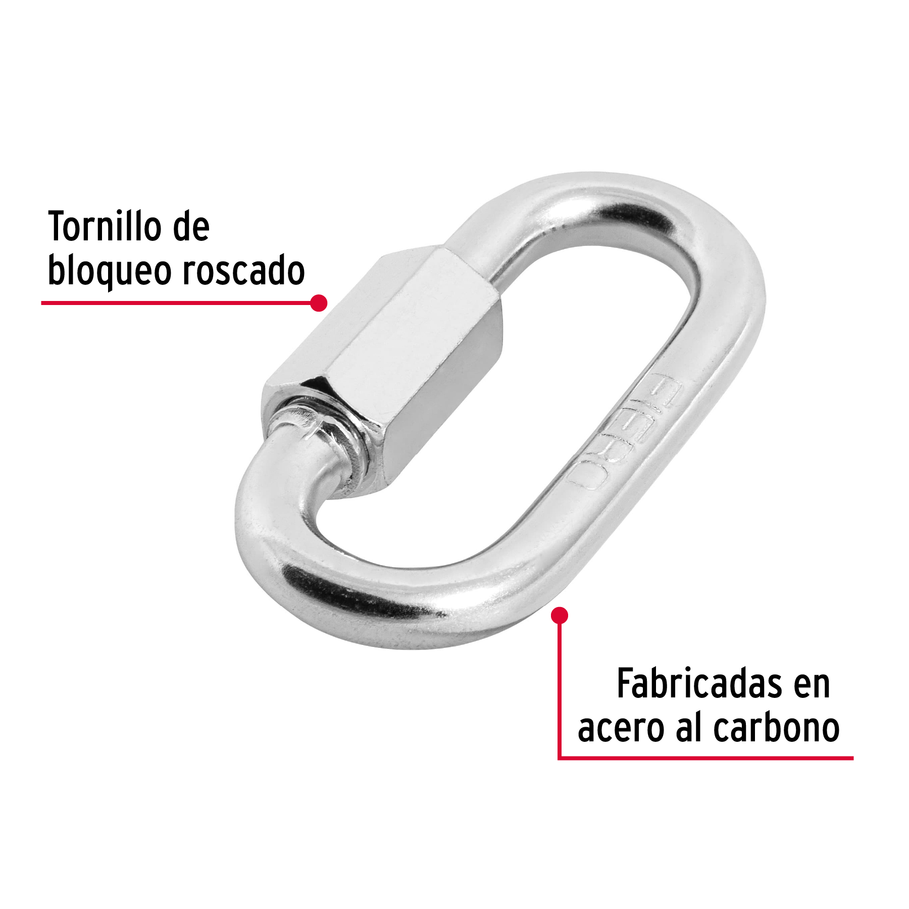 Bandola de acero de 5/16' con seguro, FIERO - Imagen 2