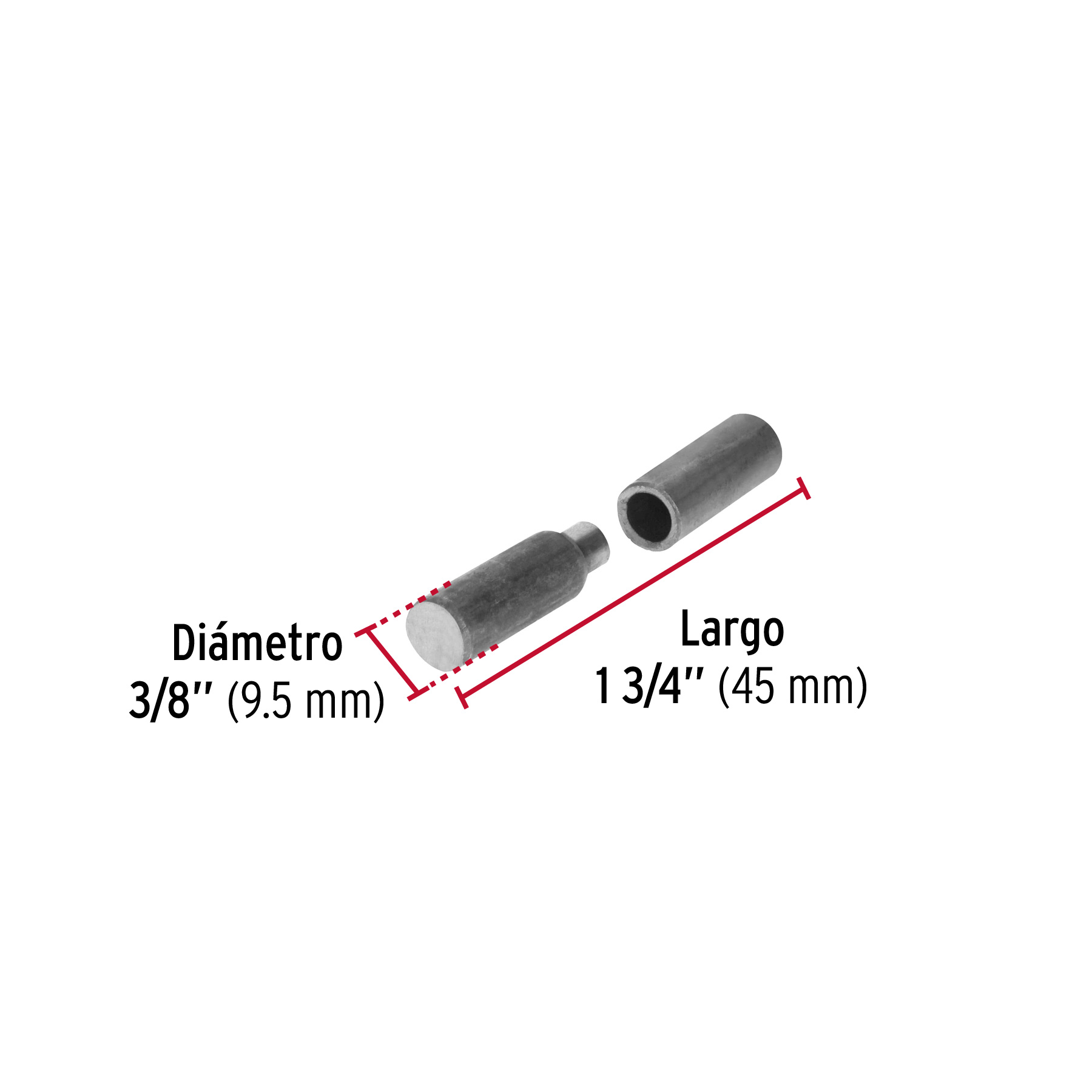Bisagra tubular soldable de 3/8', HERMEX - Imagen 3