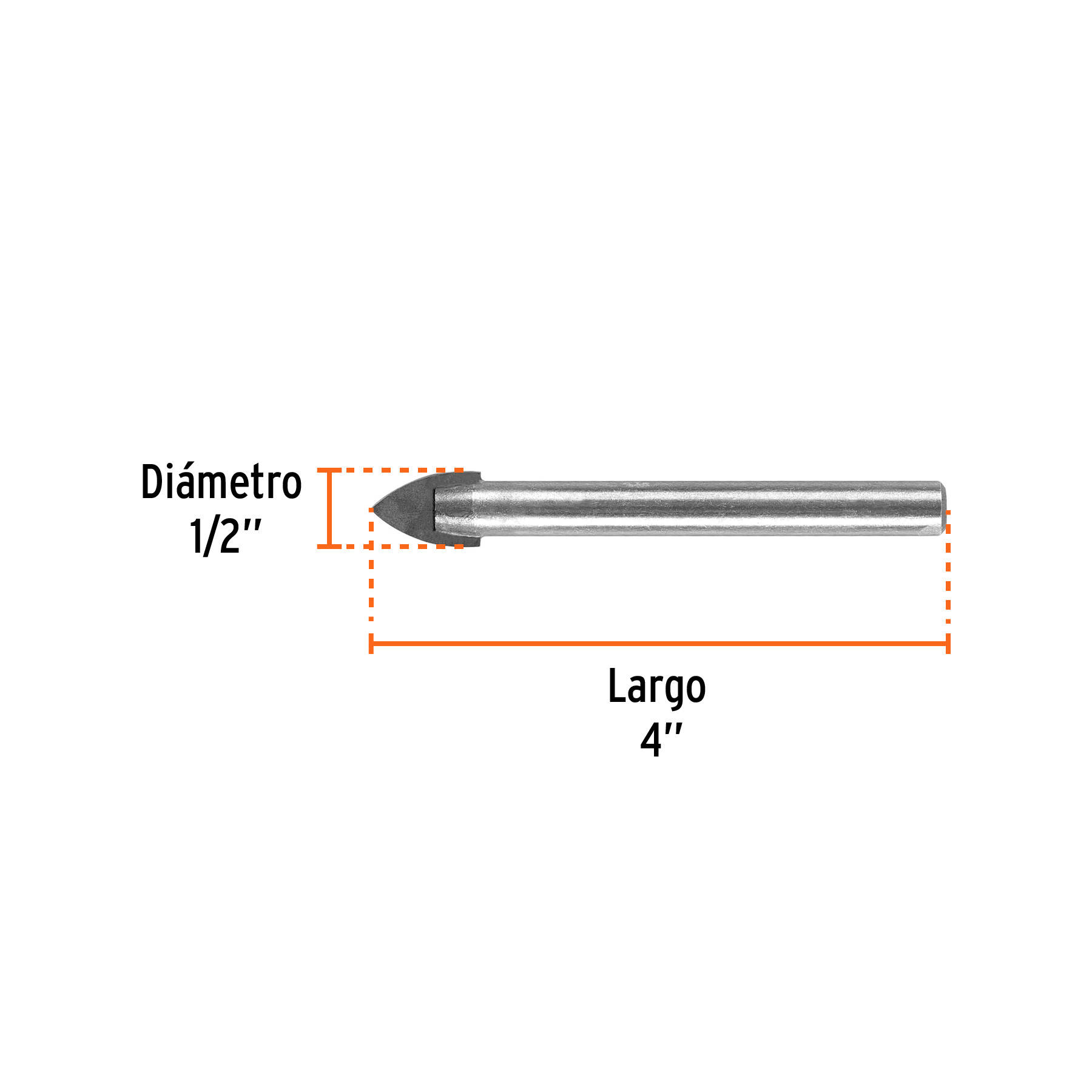 Broca para vidrio y azulejo de 1/2', Truper - Imagen 3