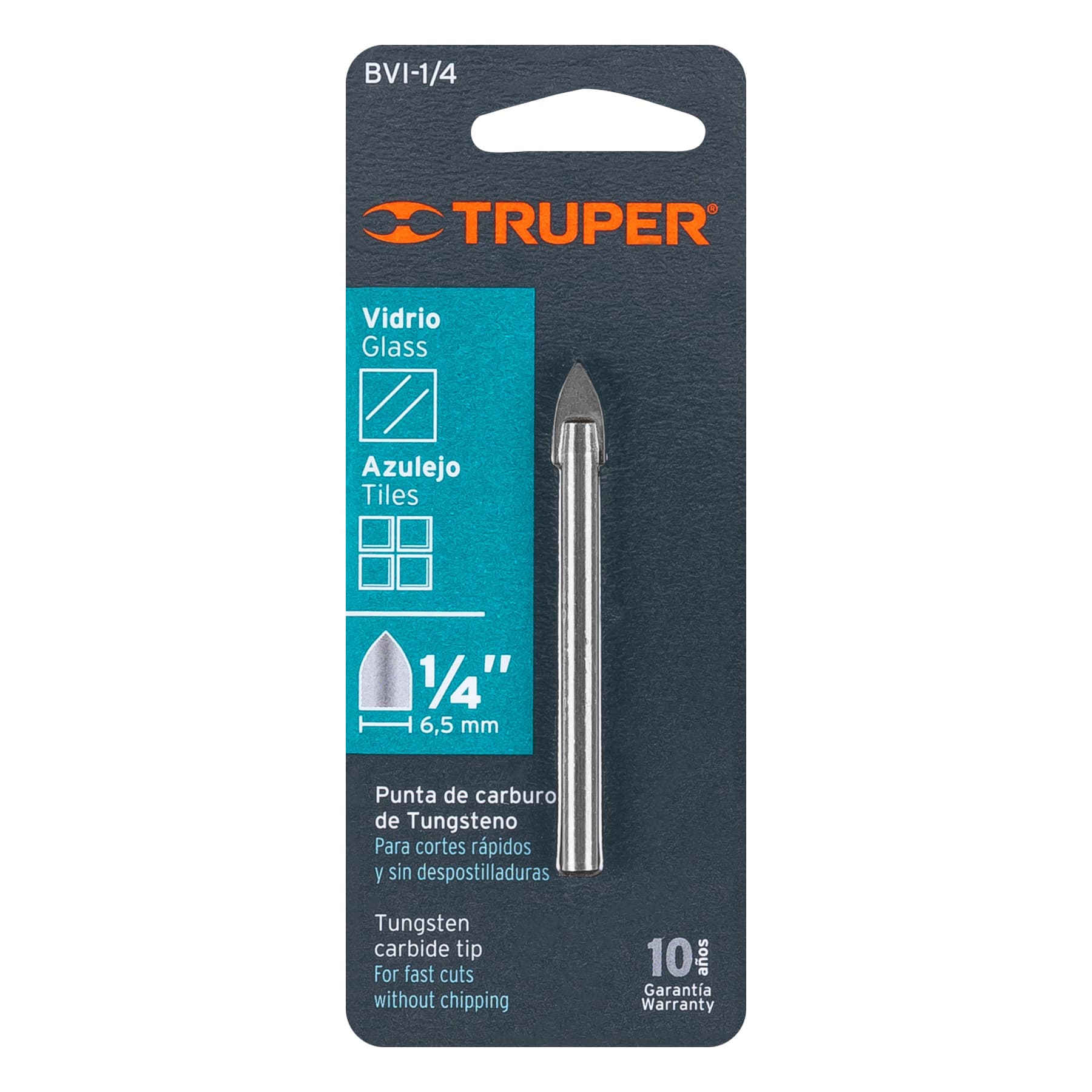 Broca para vidrio y azulejo de 1/4', Truper - Imagen 4