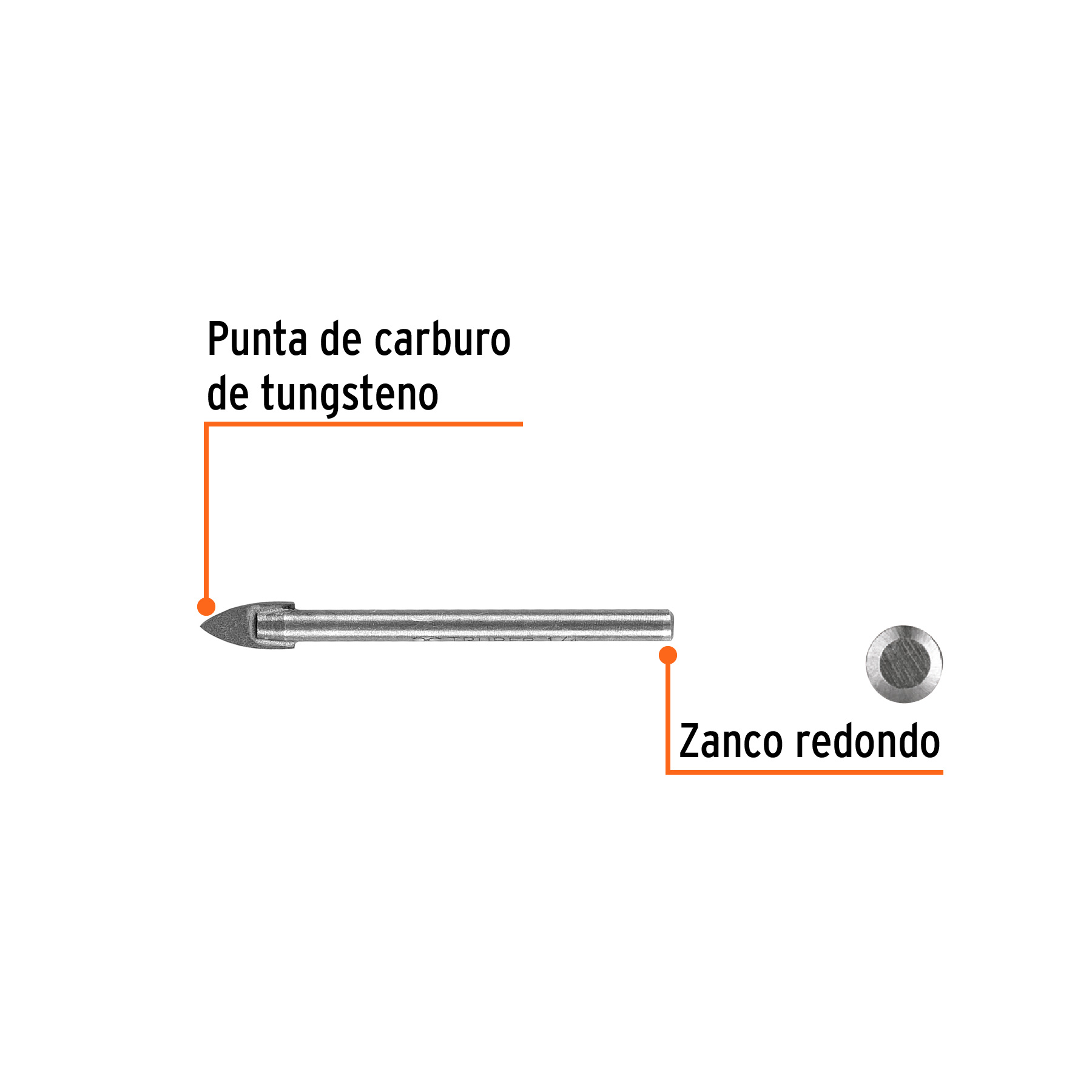Broca para vidrio y azulejo de 1/4', Truper - Imagen 2