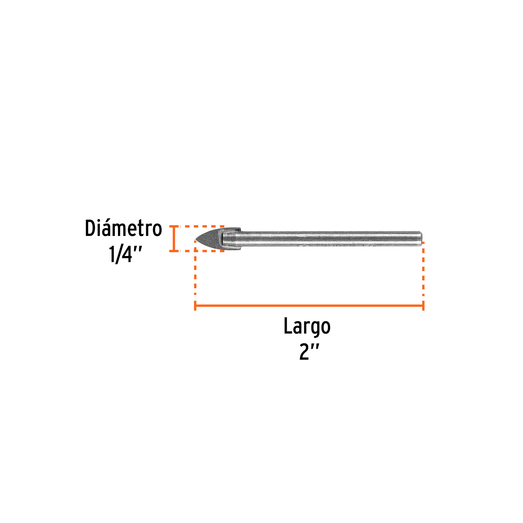 Broca para vidrio y azulejo de 1/4', Truper - Imagen 3