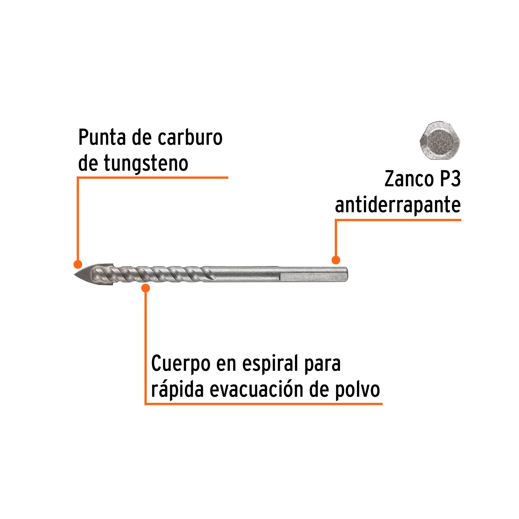 Broca para vidrio y azulejo 5/16', Truper Expert - Imagen 2